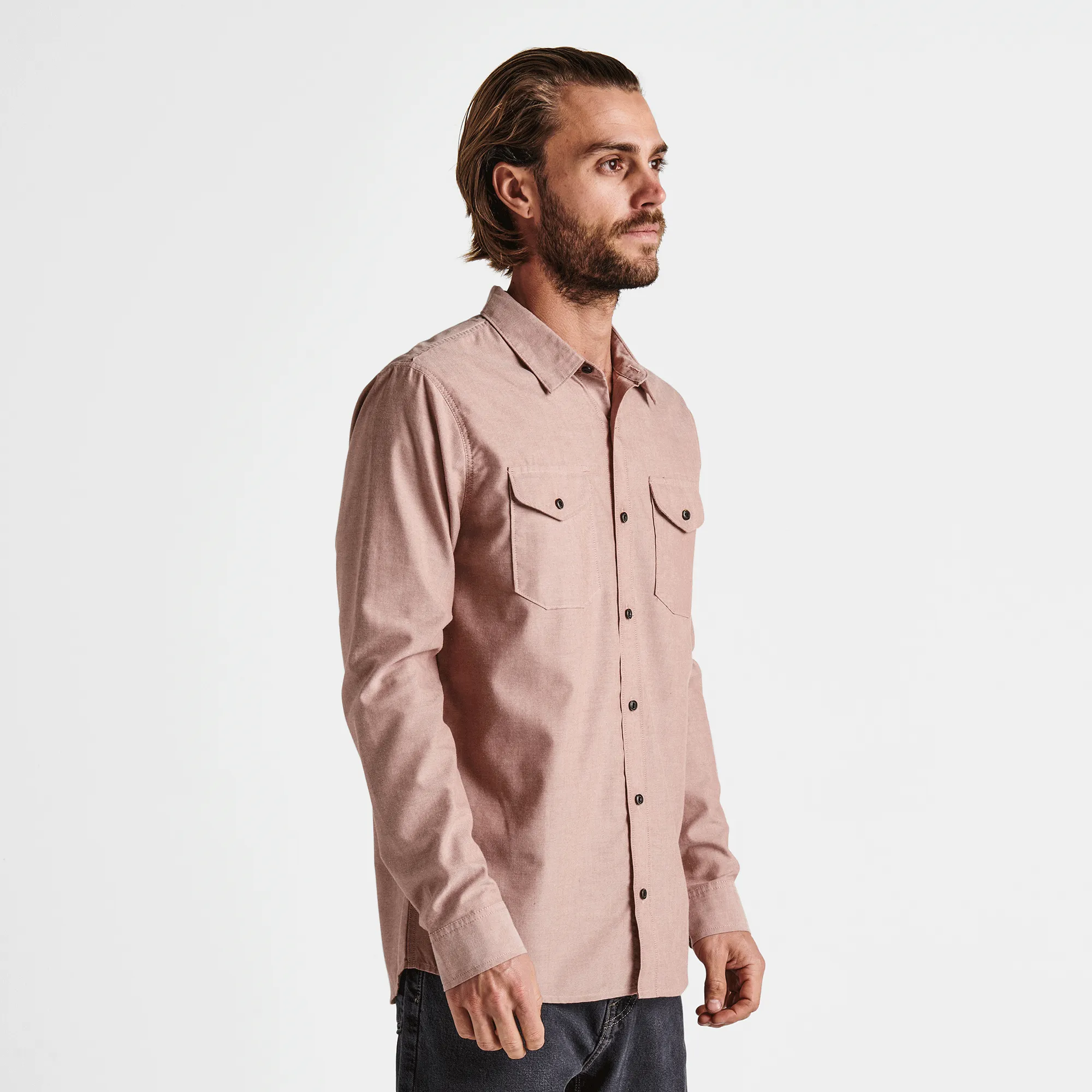 Well Worn Long Sleeve Button Up Shirt - Russet sold by Roark product image thumbnail 3