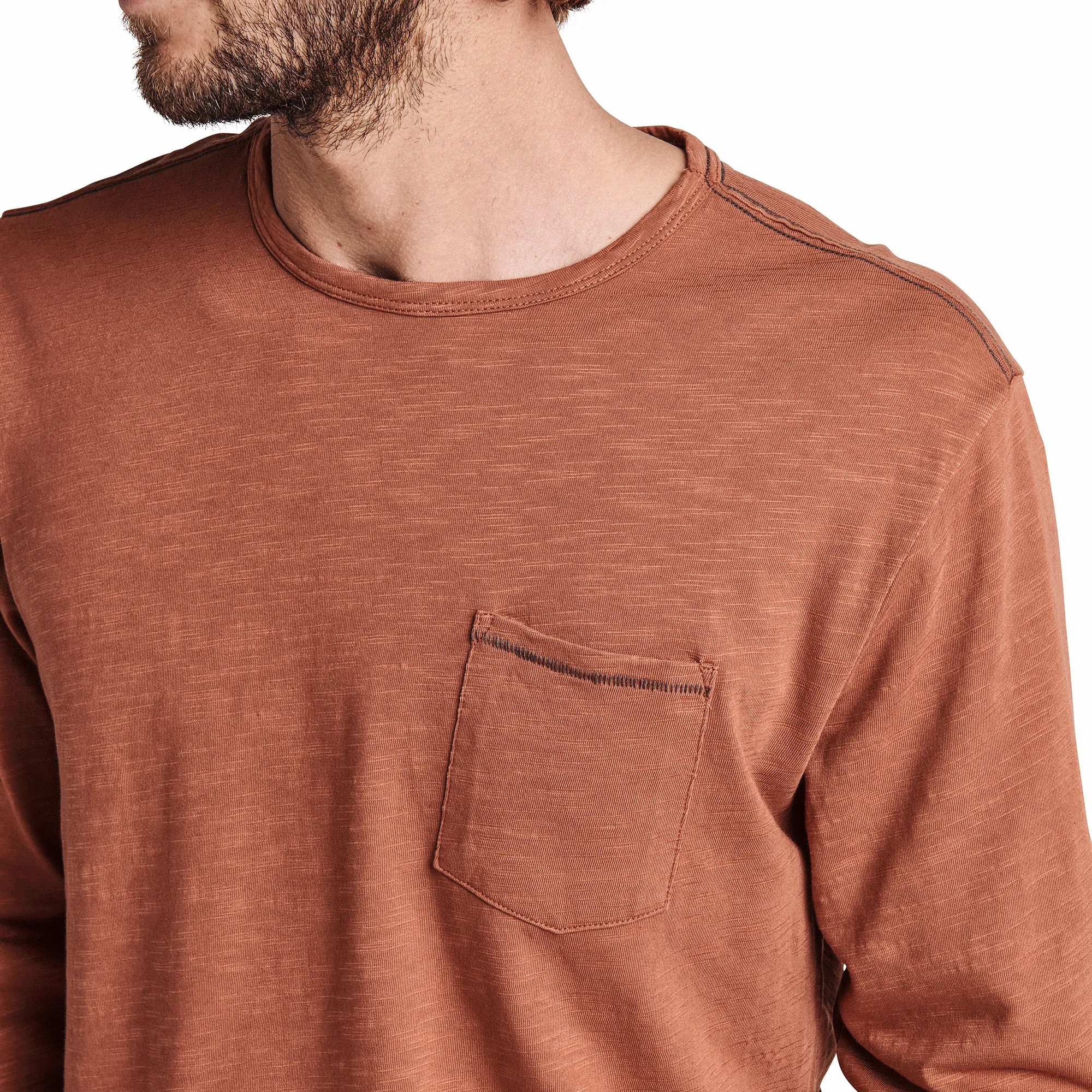 Well Worn Midweight Organic Long Sleeve Tee - Russet sold by Roark product image thumbnail 4