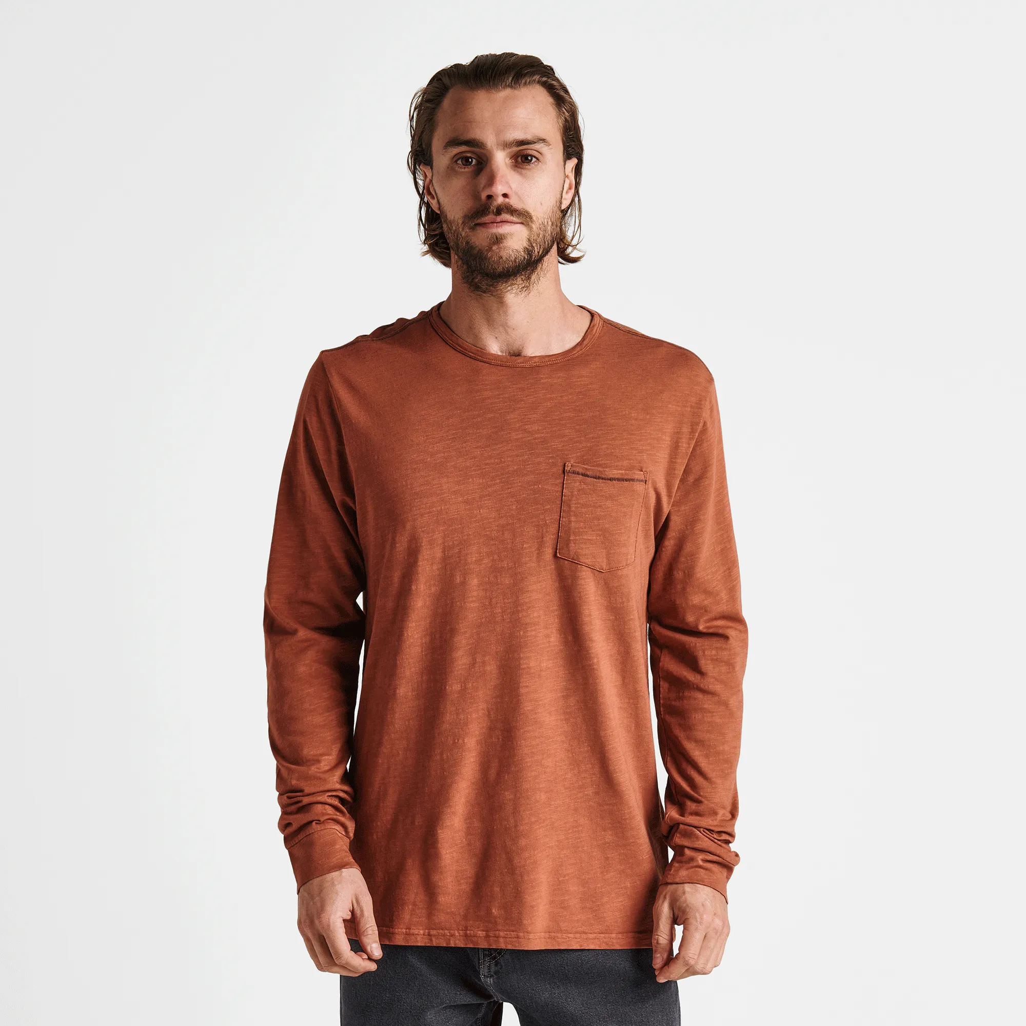 Well Worn Midweight Organic Long Sleeve Tee - Russet sold by Roark product image thumbnail 2