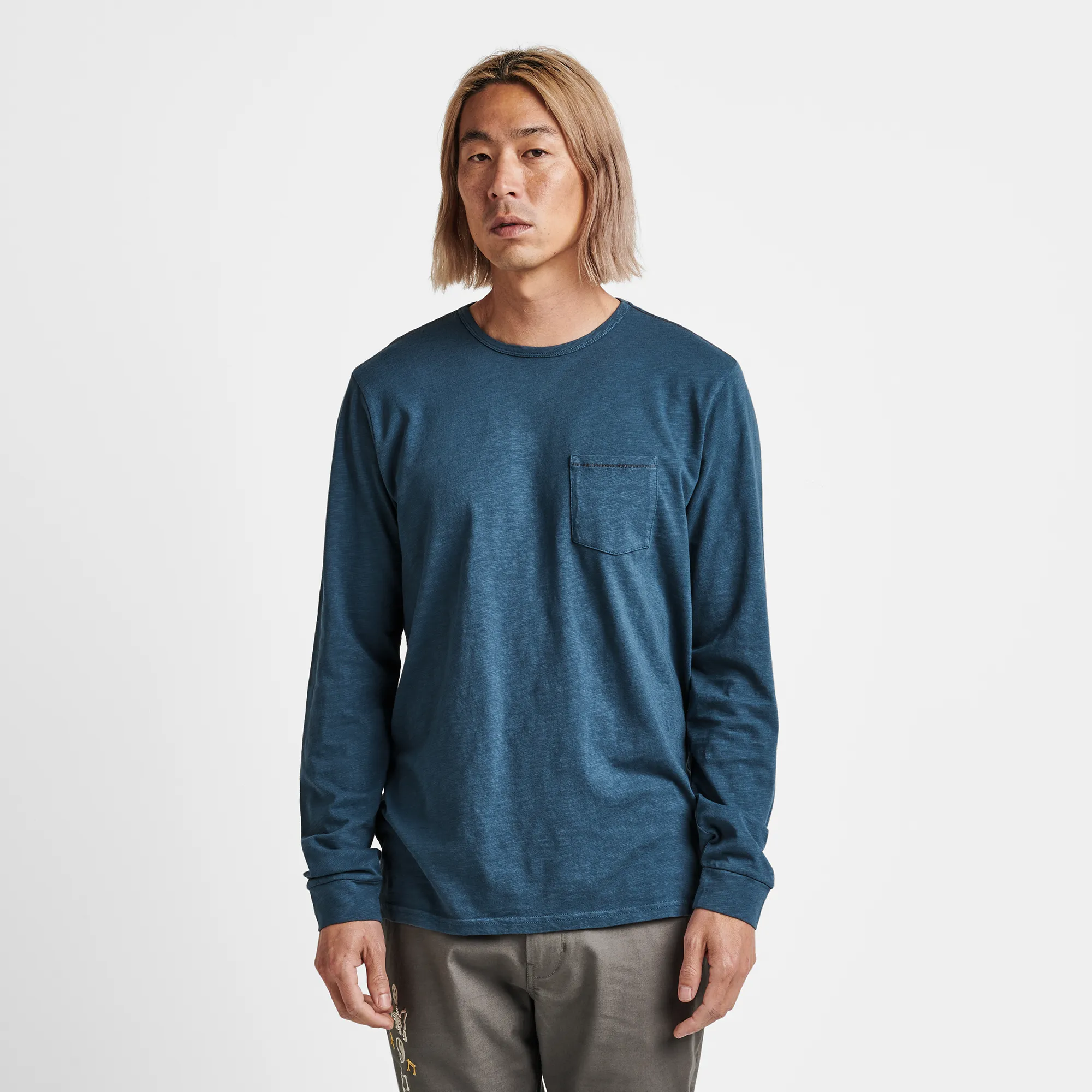 Well Worn Midweight Organic Long Sleeve Tee - Deep Blue sold by Roark product image thumbnail 2