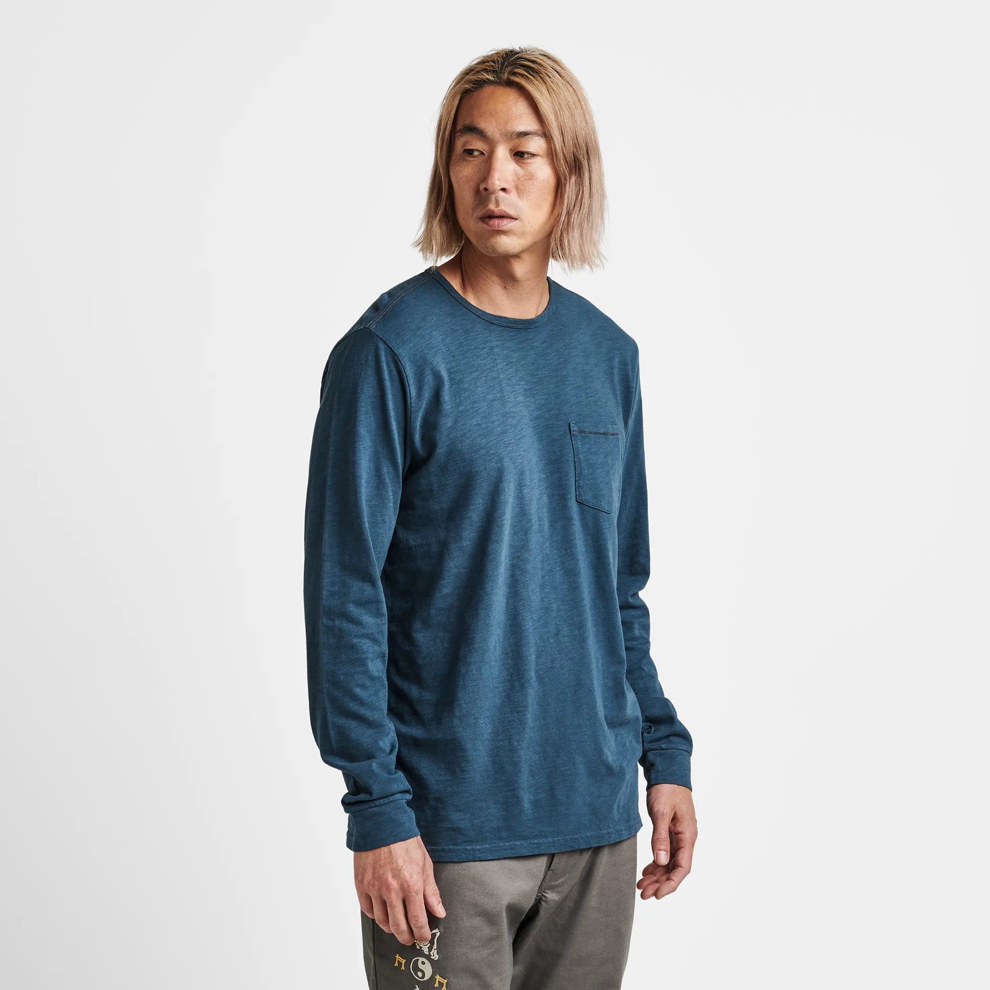 Well Worn Midweight Organic Long Sleeve Tee - Deep Blue sold by Roark product image thumbnail 4