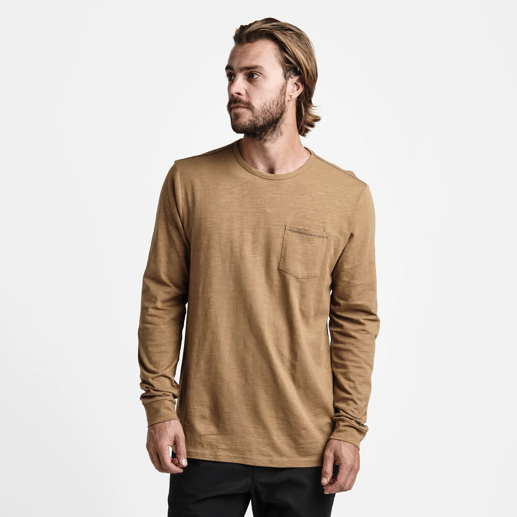 Well Worn Midweight Organic Long Sleeve Tee - Dark Khaki sold by Roark product image thumbnail 2