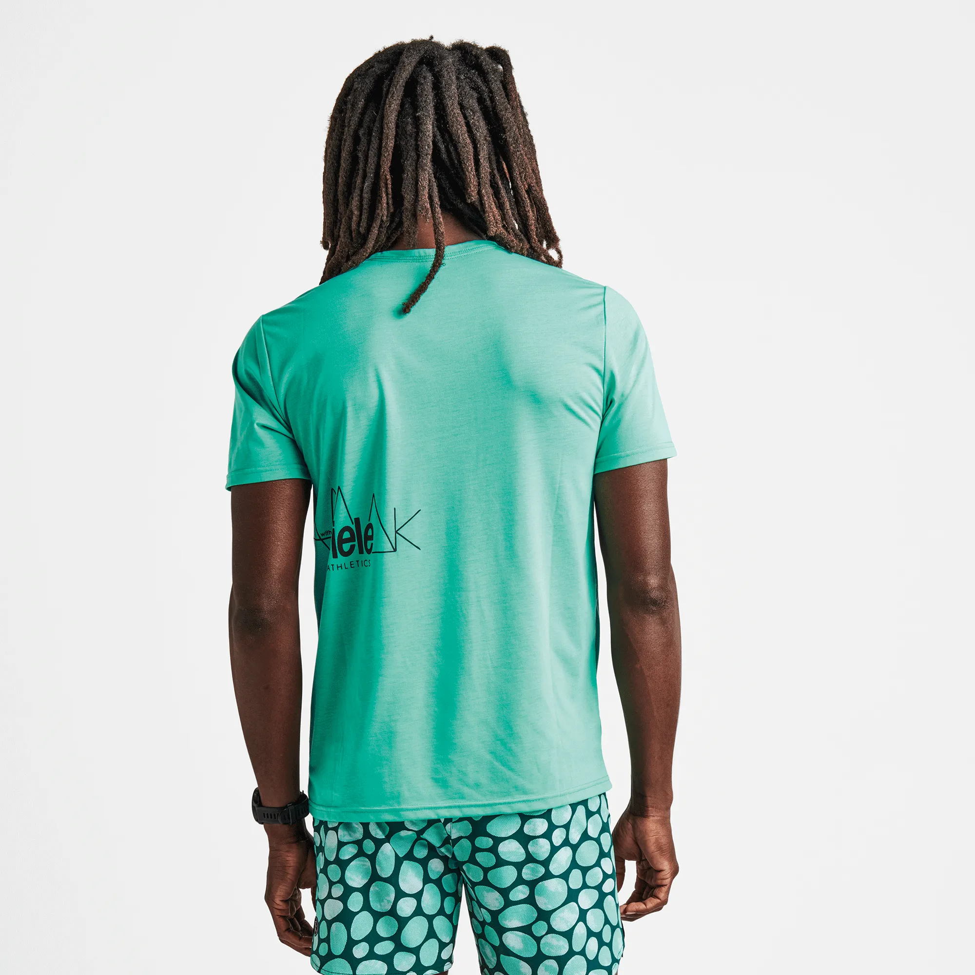Mathis Short Sleeve Active Tee - Ciele X Run Amok Aqua Green sold by Roark product image thumbnail 3