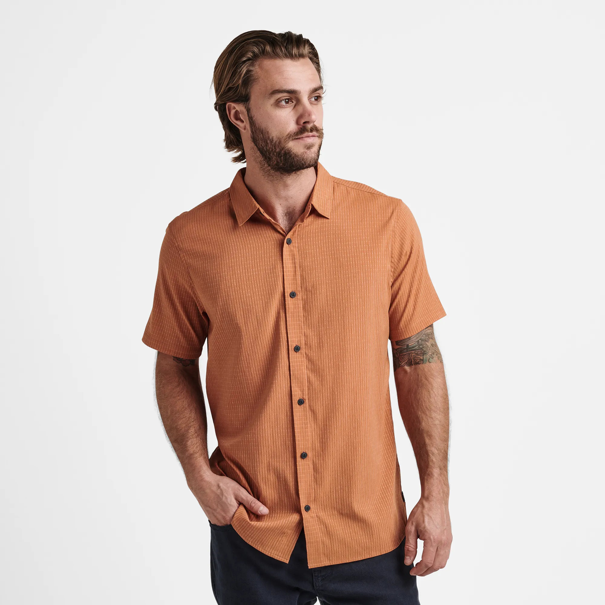 Bless Up Breathable Stretch Shirt - Rust sold by Roark product image thumbnail 2