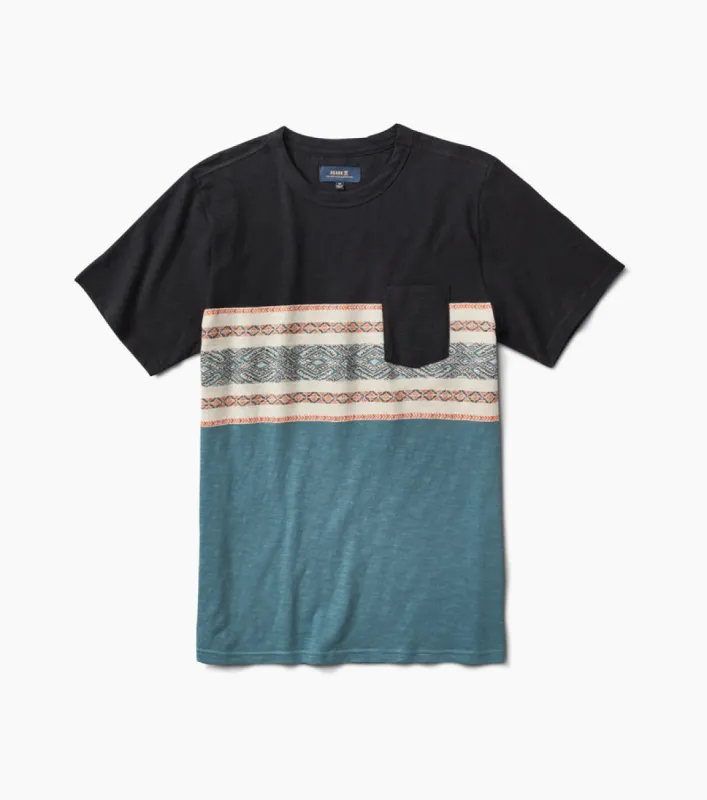 Kilim Jacquard Short Sleeve Tee - Black made by Roark