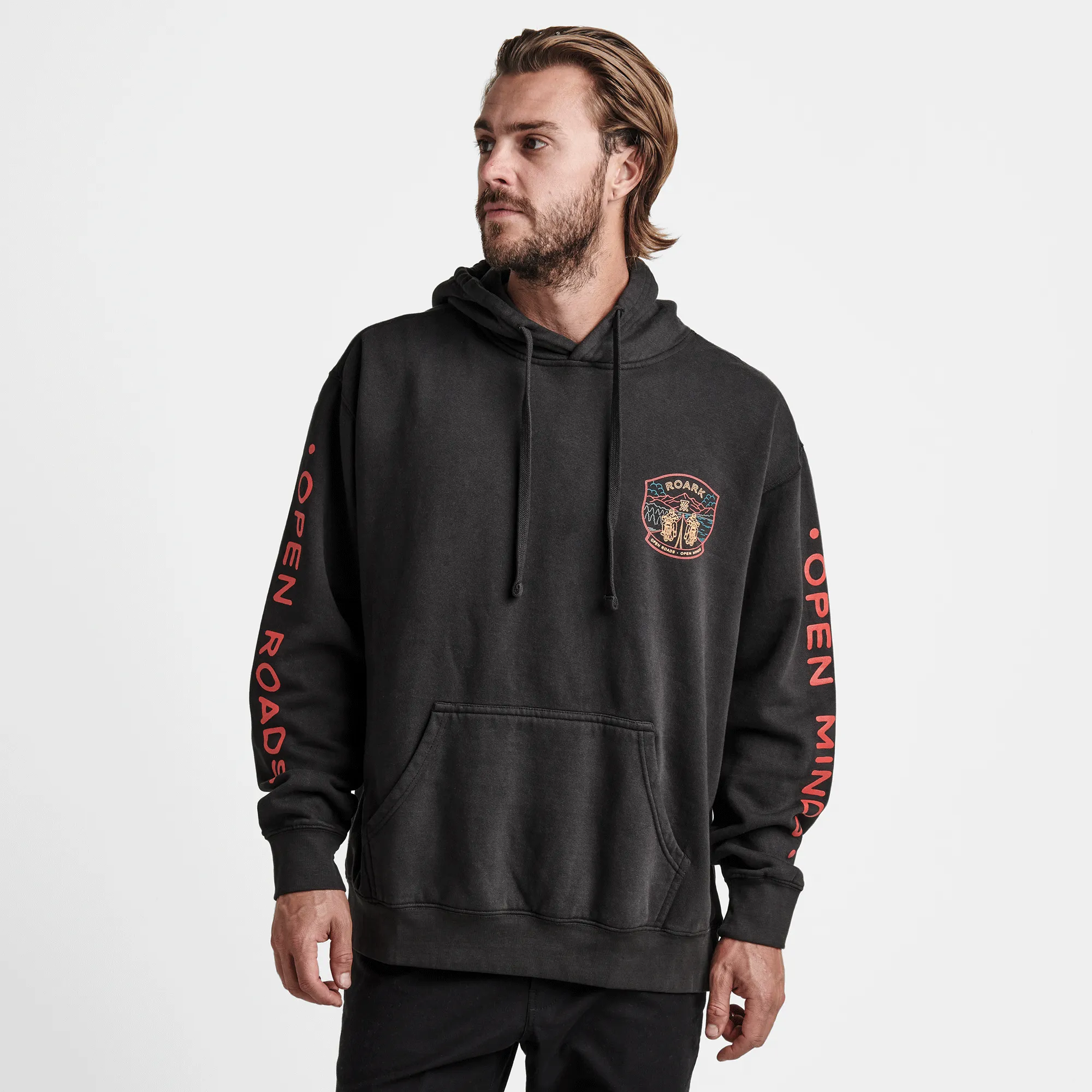 Open Roads Open Minds Hoodie Hoodie - Black sold by Roark product image thumbnail 2