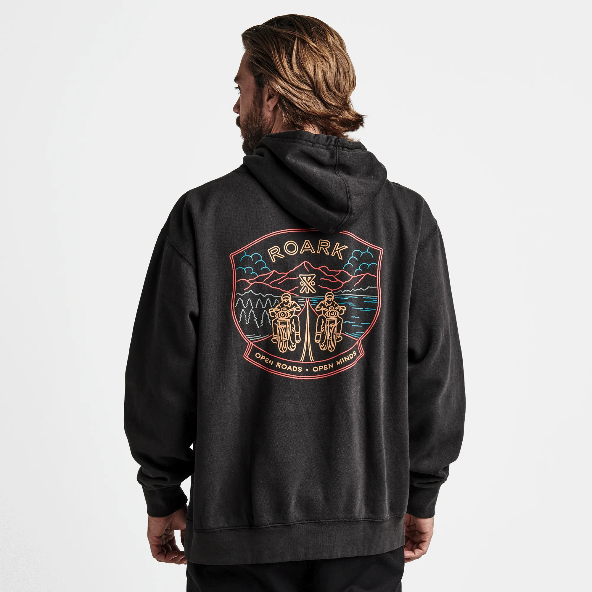 Open Roads Open Minds Hoodie Hoodie - Black sold by Roark product image thumbnail 3