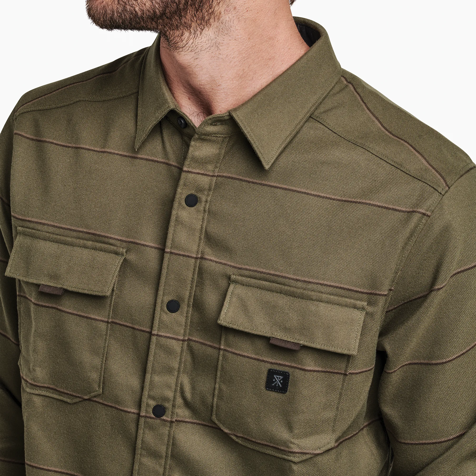 Diablo Long Sleeve Flannel - Military 2 sold by Roark product image thumbnail 4