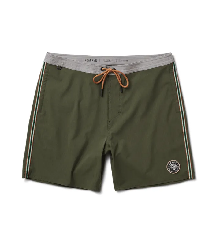 Chiller 17" Boardshorts - Dark Military sold by Roark