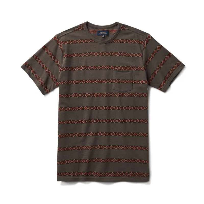 Well Worn Jacquard Short Sleeve Tee - Charcoal sold by Roark