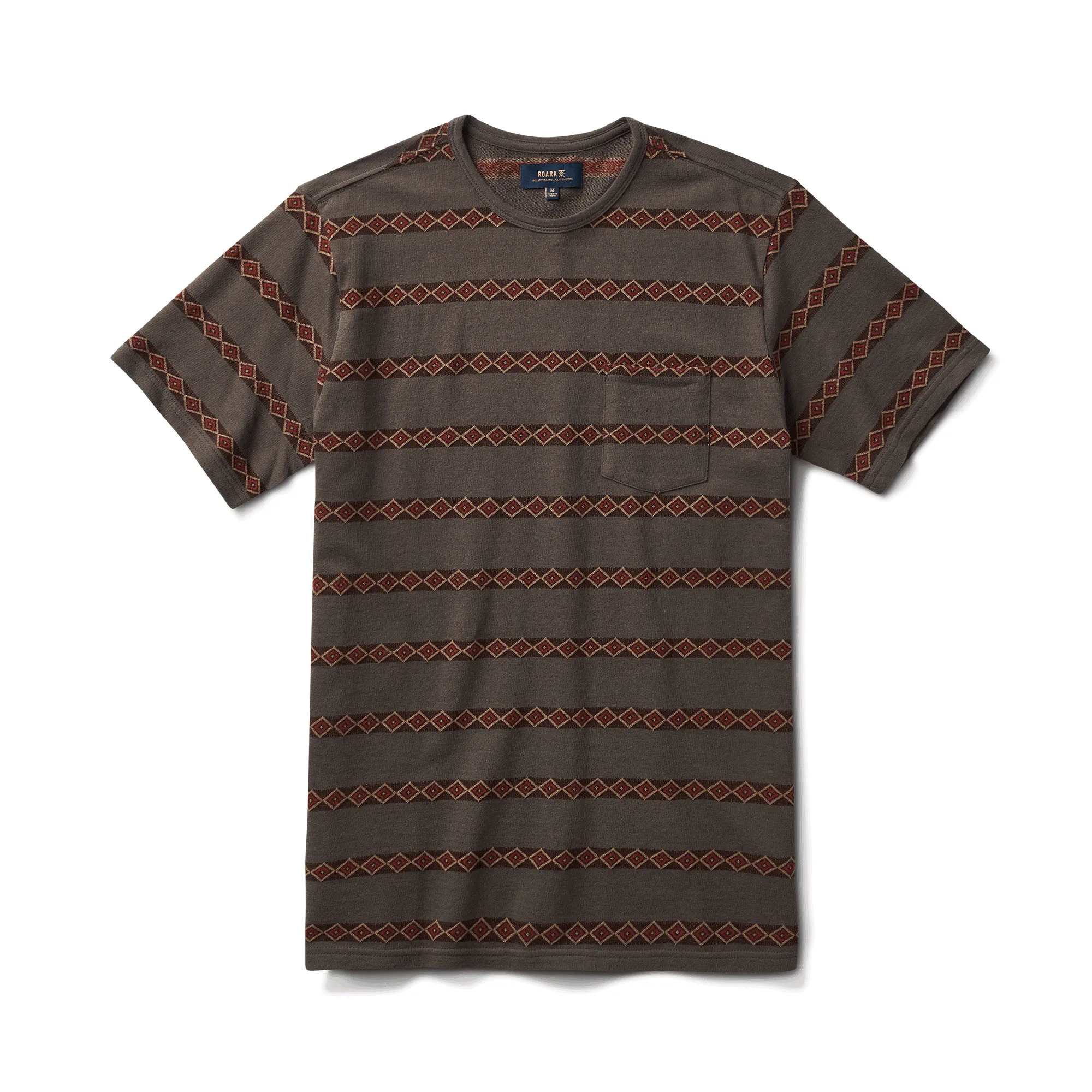 Well Worn Jacquard Short Sleeve Tee - Charcoal sold by Roark
