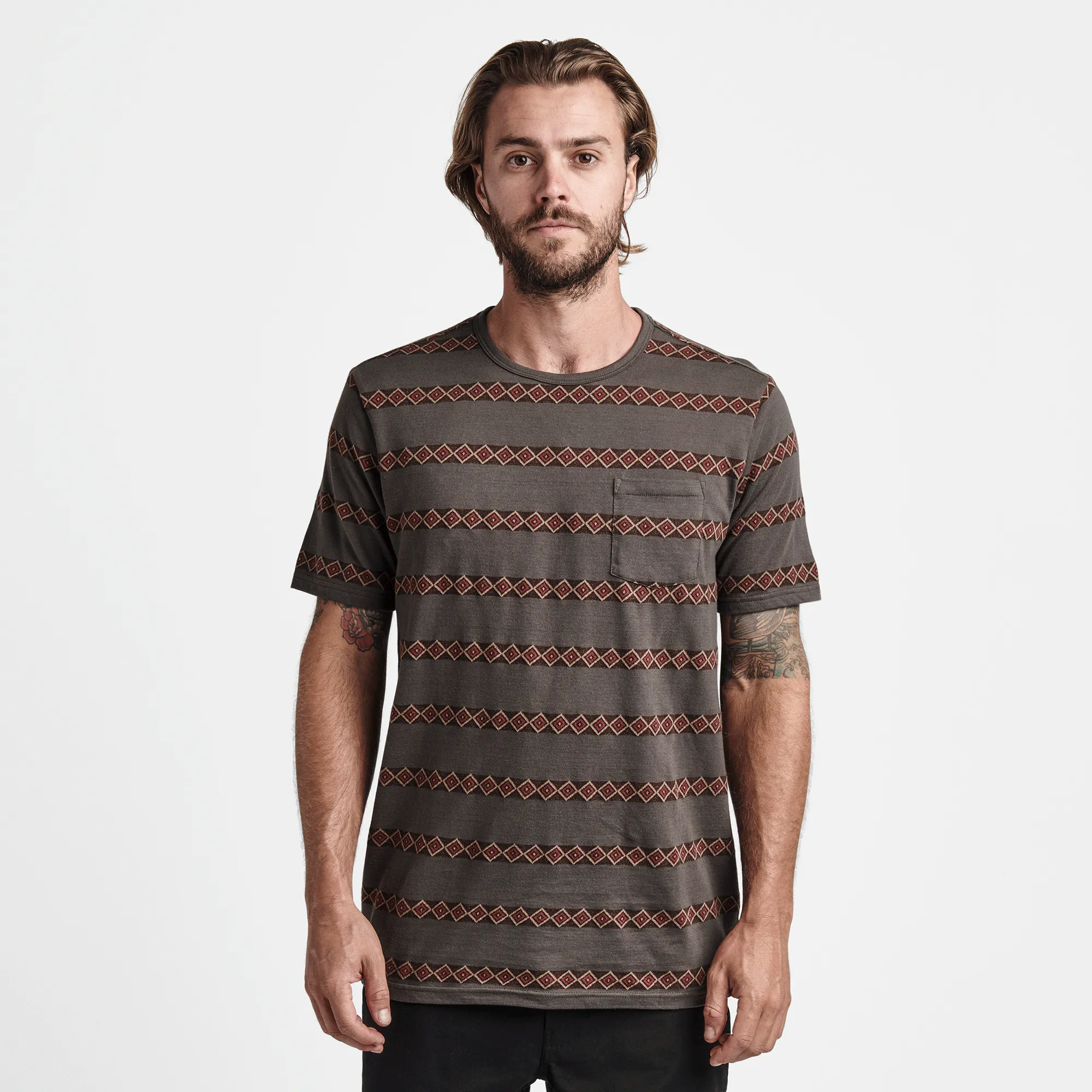 Well Worn Jacquard Short Sleeve Tee - Charcoal sold by Roark product image thumbnail 3