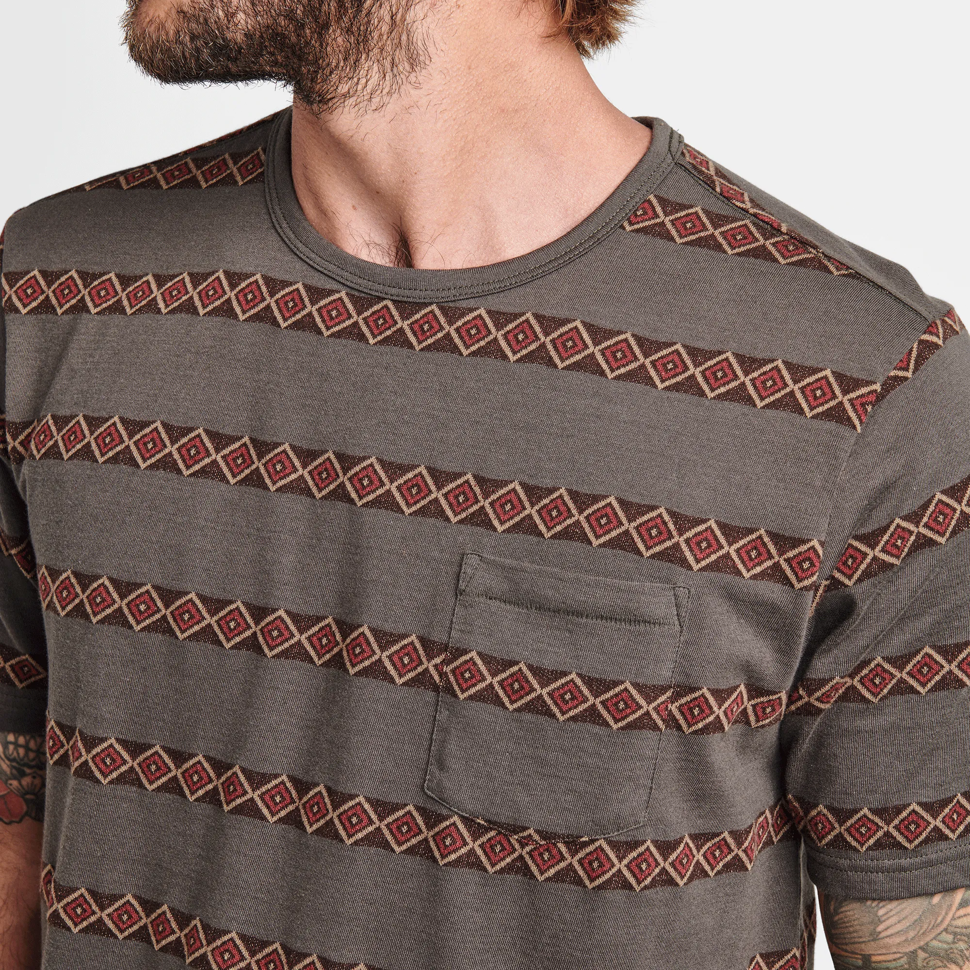 Well Worn Jacquard Short Sleeve Tee - Charcoal sold by Roark product image thumbnail 5