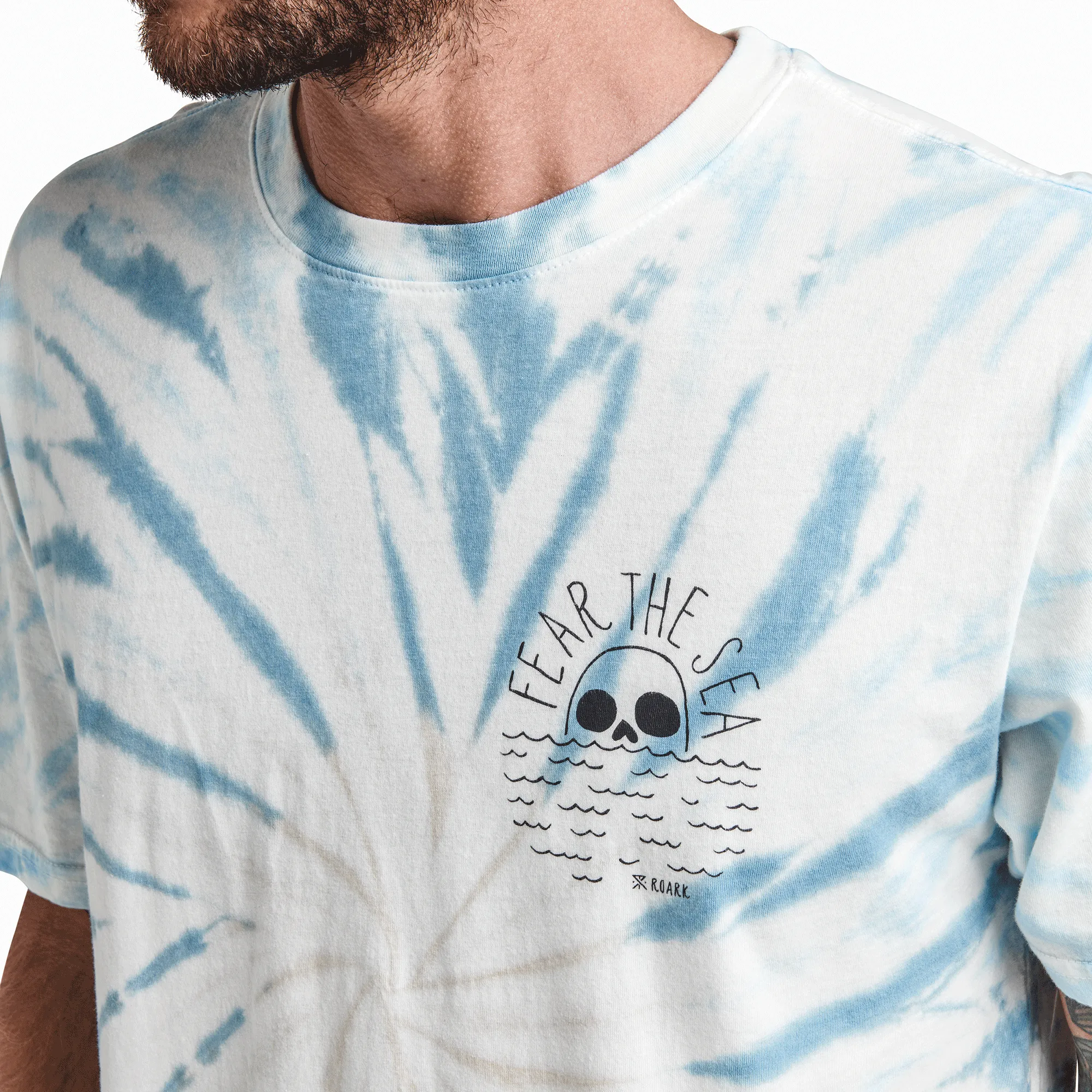 Fear The Sea Tie Dye Wash Premium Tee - Light Blue sold by Roark product image thumbnail 4