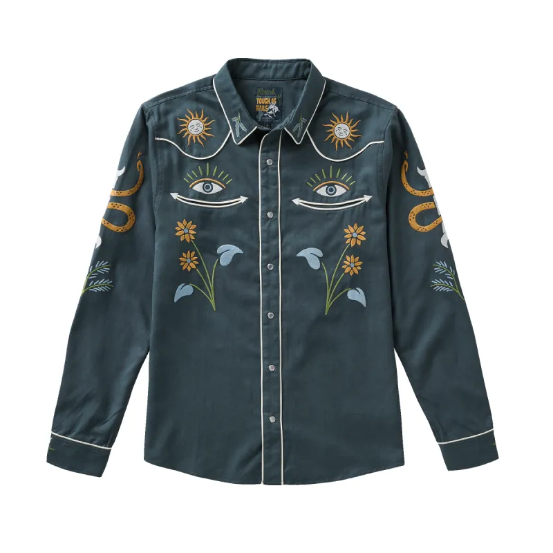 On The Range Long Sleeve Western Shirt - Deep Blue sold by Roark
