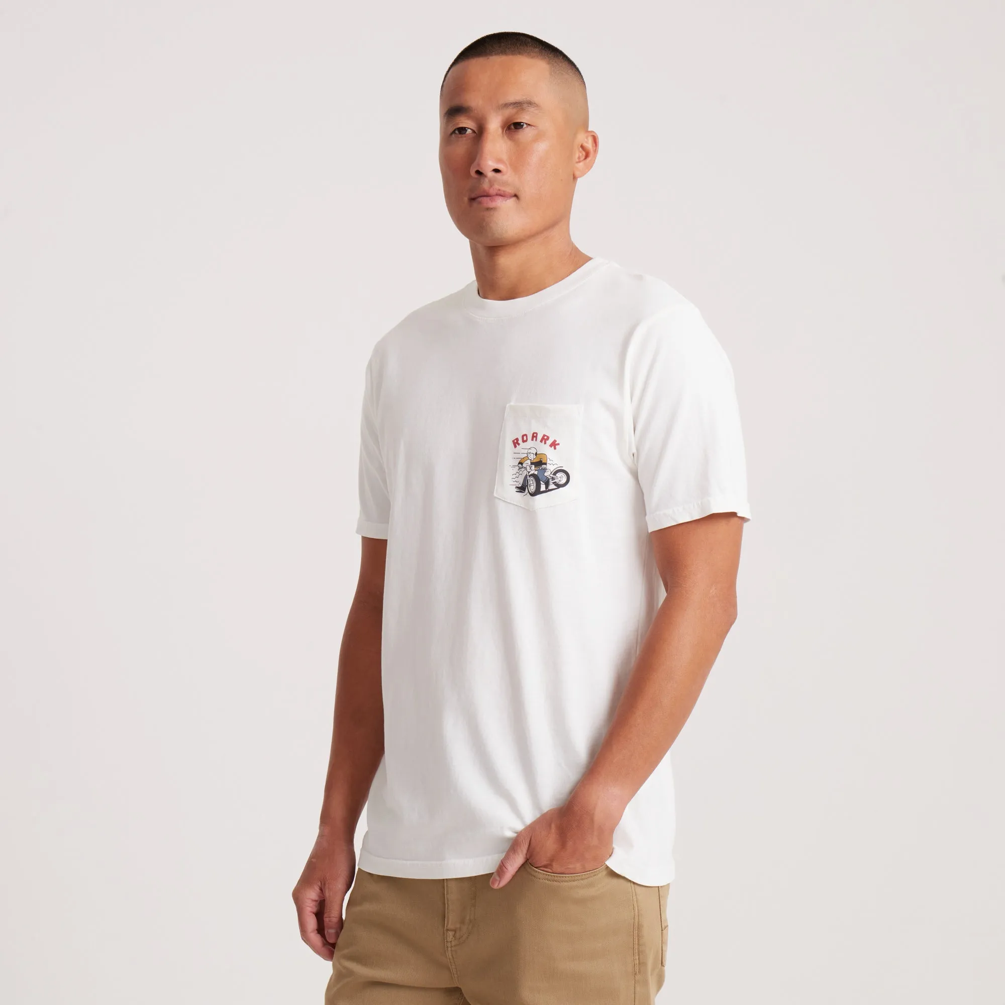 Moto Pocket Premium Tee - Off White sold by Roark product image thumbnail 3