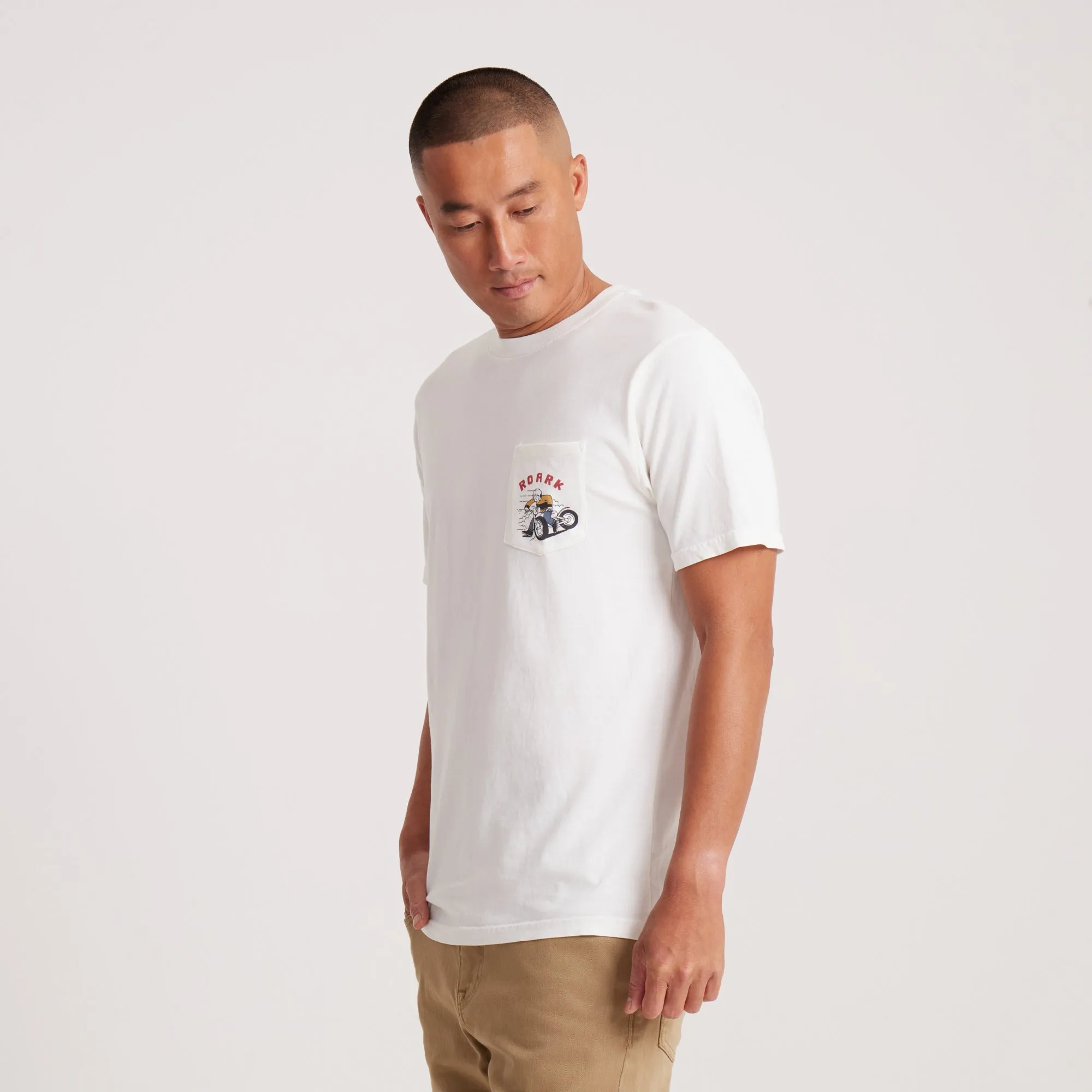 Moto Pocket Premium Tee - Off White sold by Roark product image thumbnail 4