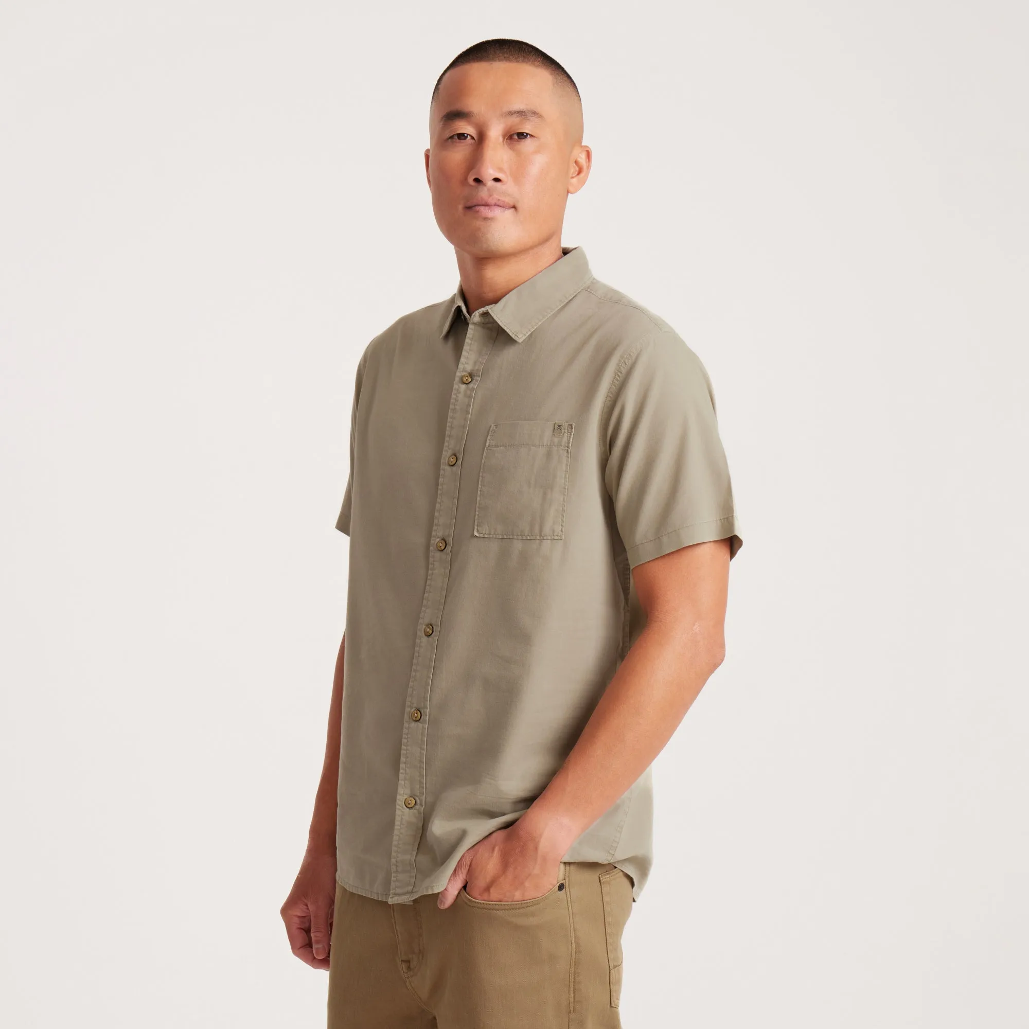 Made To Fade Short Sleeve Button Up Shirt - Washed Sage sold by Roark product image thumbnail 3