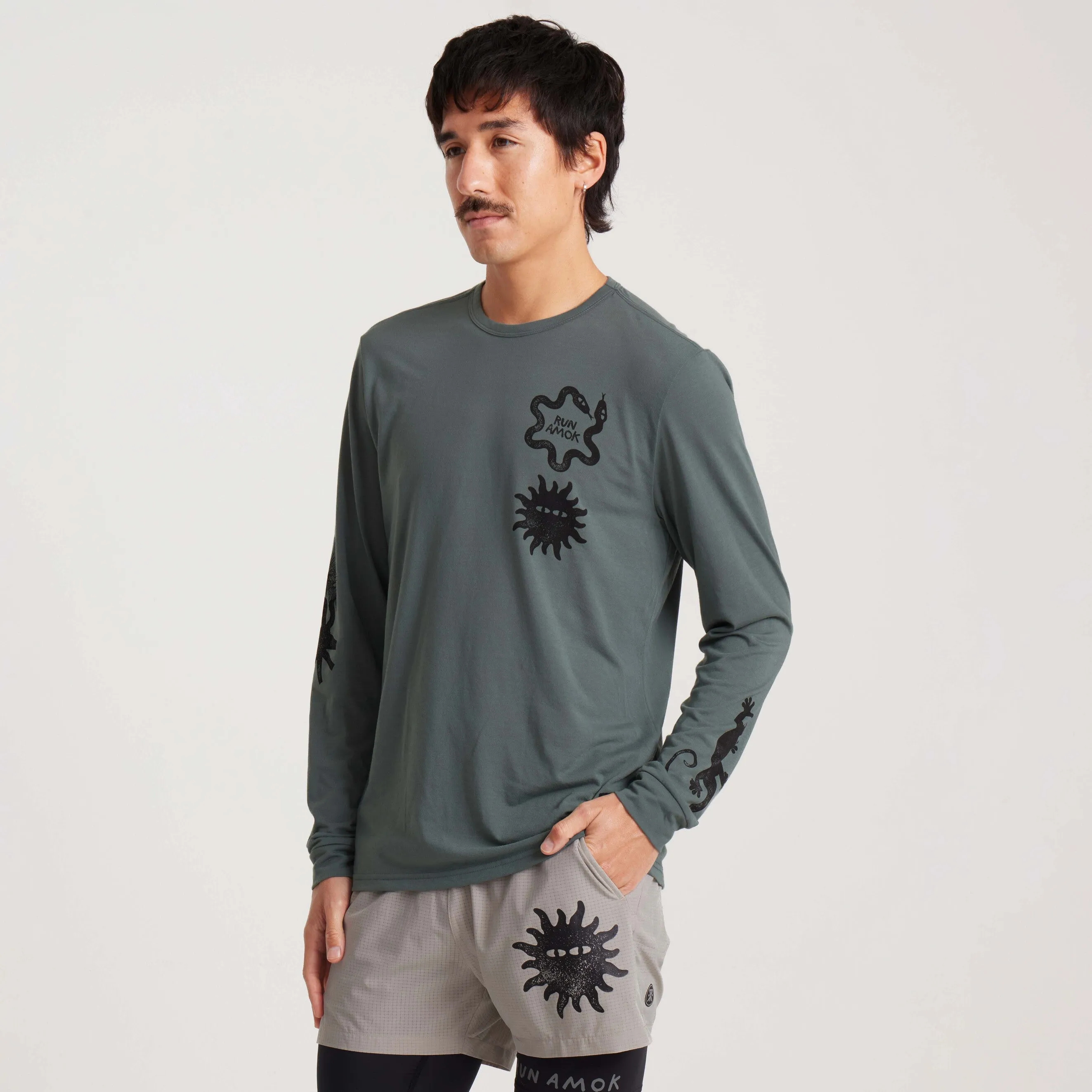 Mathis Long Sleeve Active Tee - Forest sold by Roark product image thumbnail 4