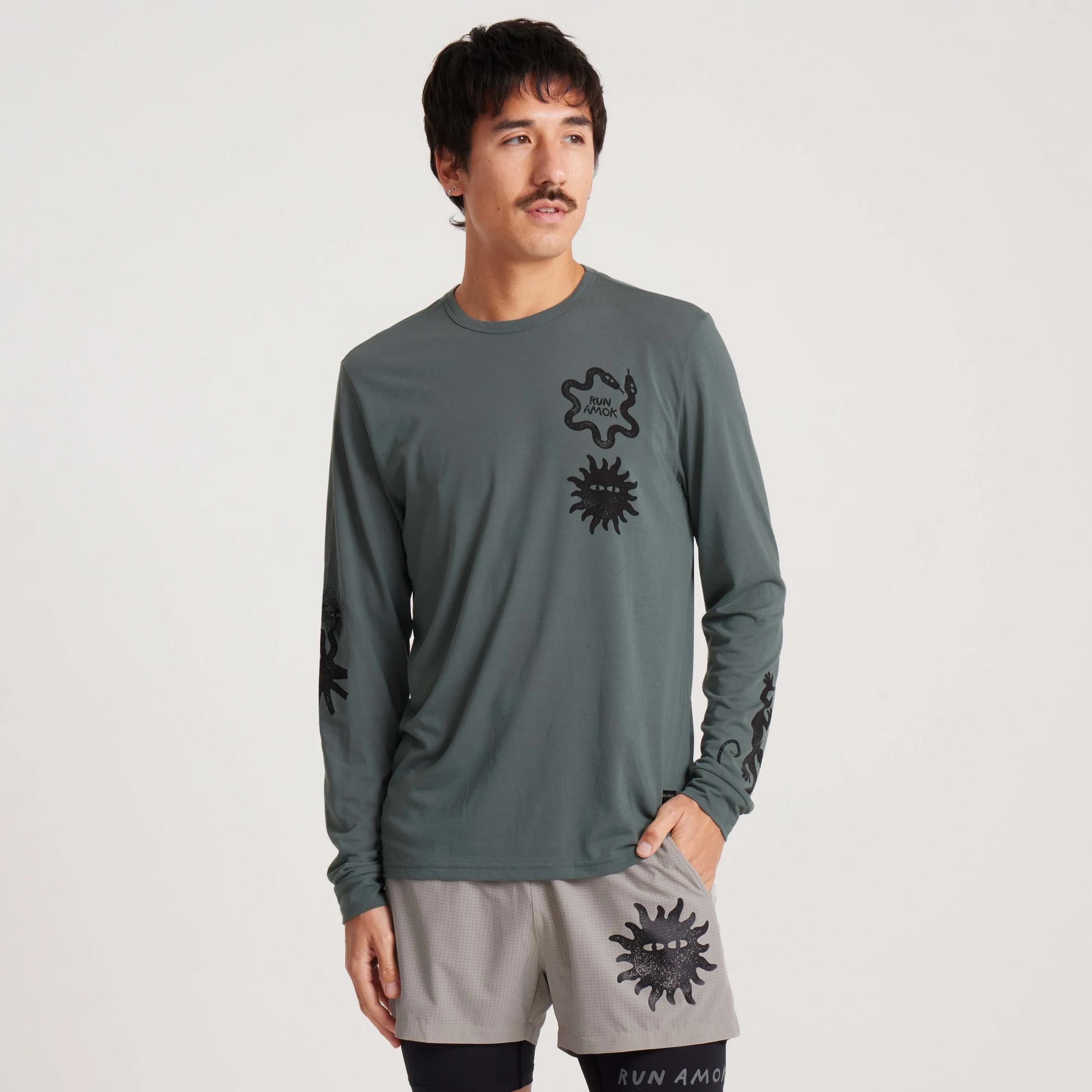 Mathis Long Sleeve Active Tee - Forest sold by Roark product image thumbnail 3