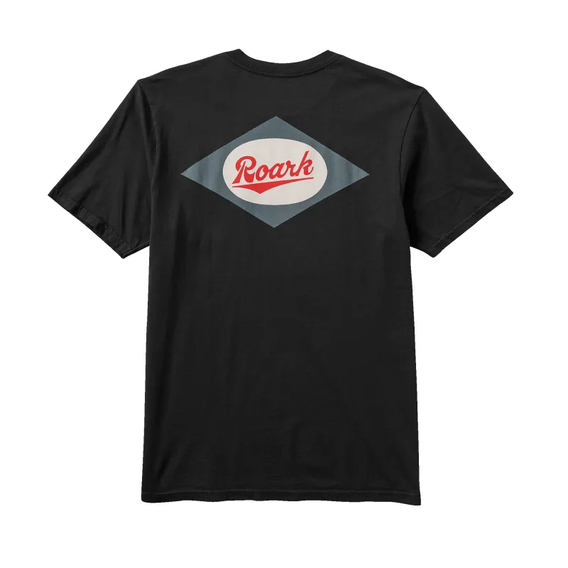 Diamond Script Pocket Premium Tee - Black made by Roark