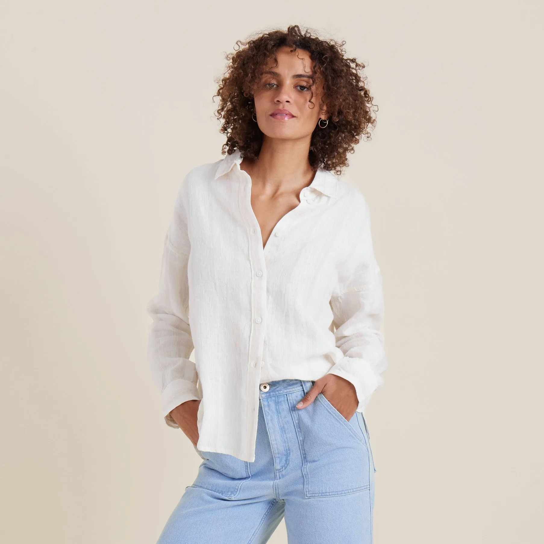 Costa Button Up Shirt - White sold by Roark