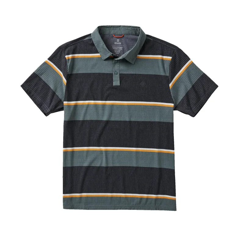 Bless Up Breathable Stretch Polo Shirt - Forest Stripe sold by Roark