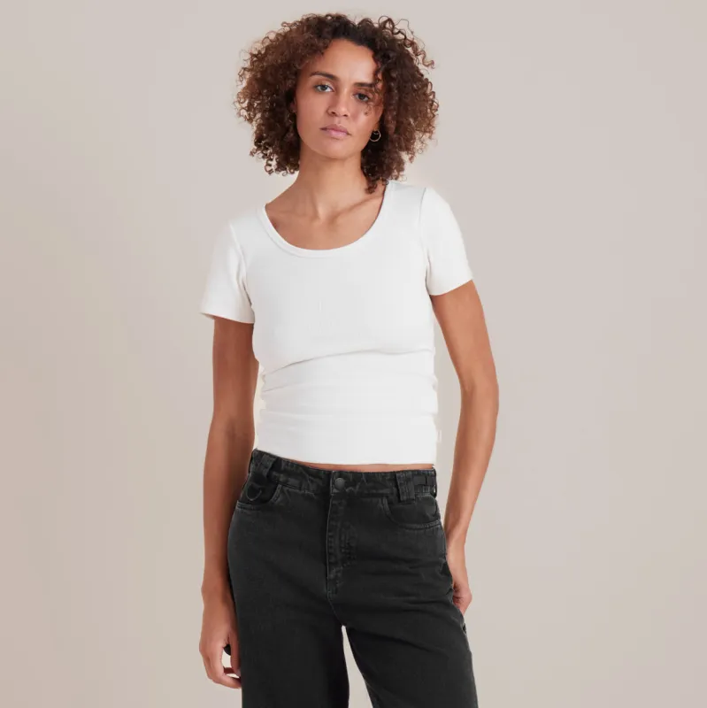 Wind Worn Short Sleeve Tee - Off White sold by Roark