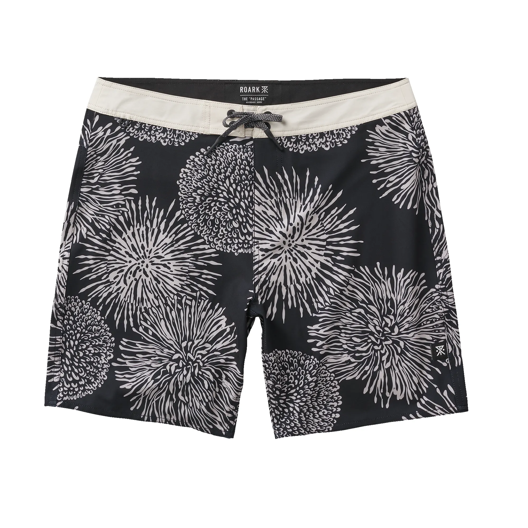 Passage 18.5" Boardshorts - Black Floral sold by Roark
