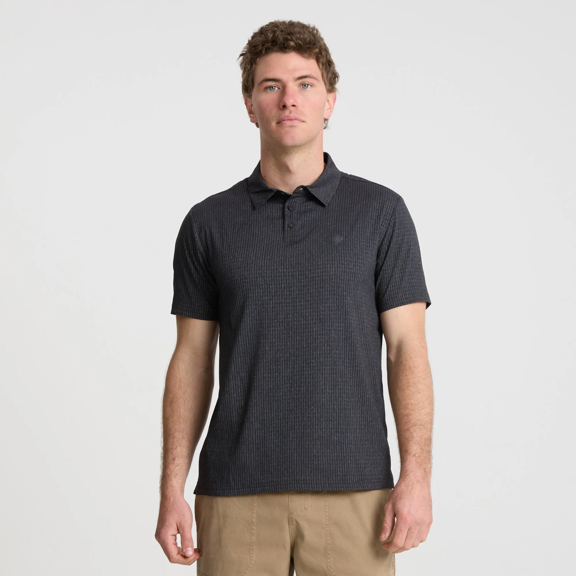 Bless Up Breathable Stretch Polo Shirt - Black sold by Roark product image thumbnail 2