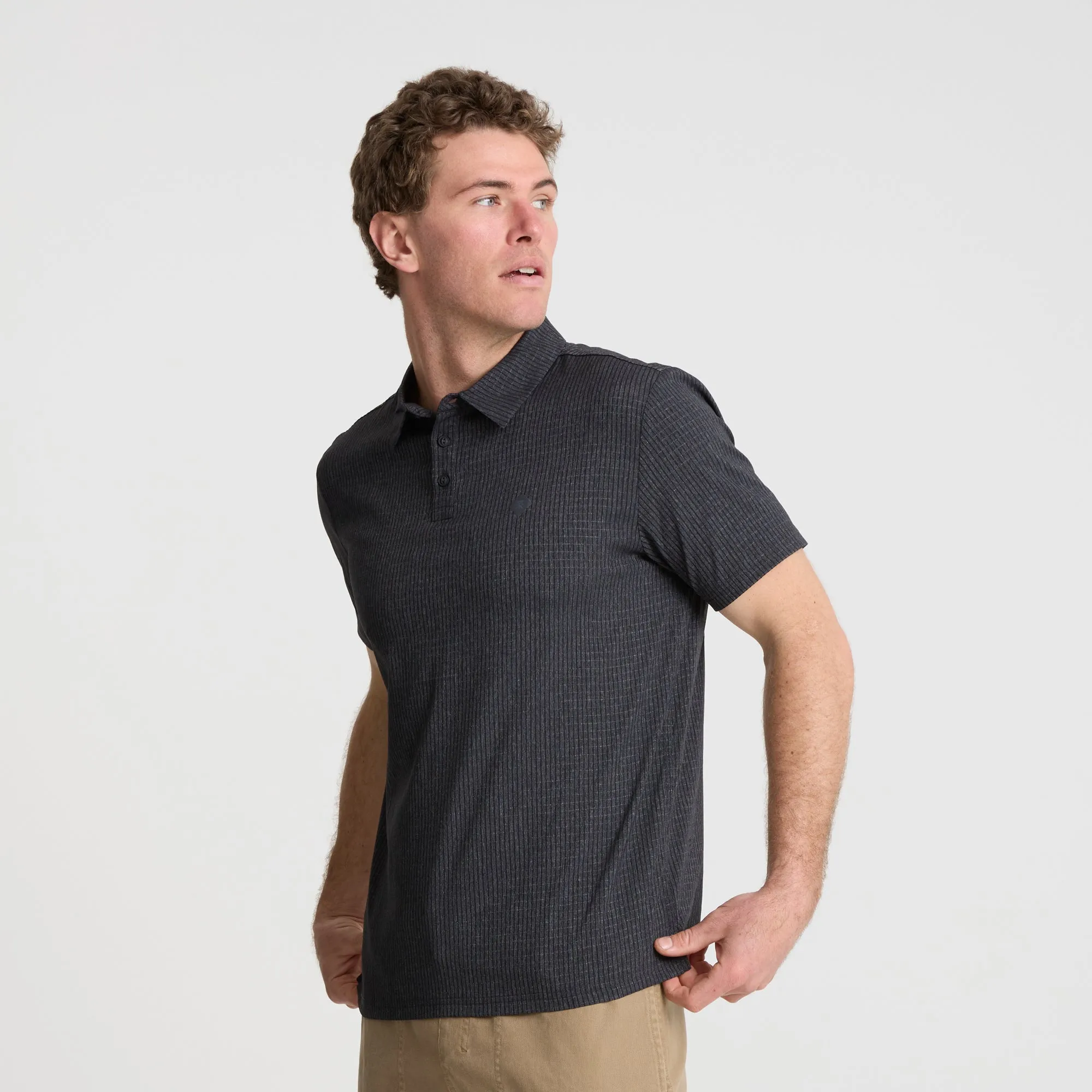Bless Up Breathable Stretch Polo Shirt - Black sold by Roark product image thumbnail 3