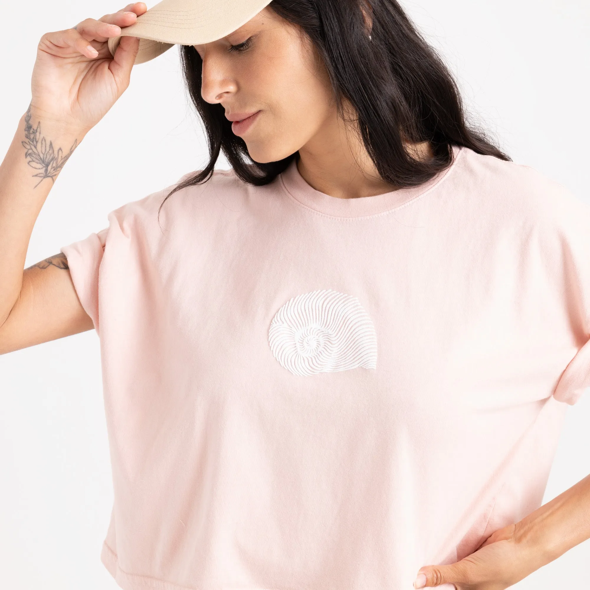 Striped Shell Cropped Boxy Premium Tee - Dusty Apricot sold by Roark product image thumbnail 4