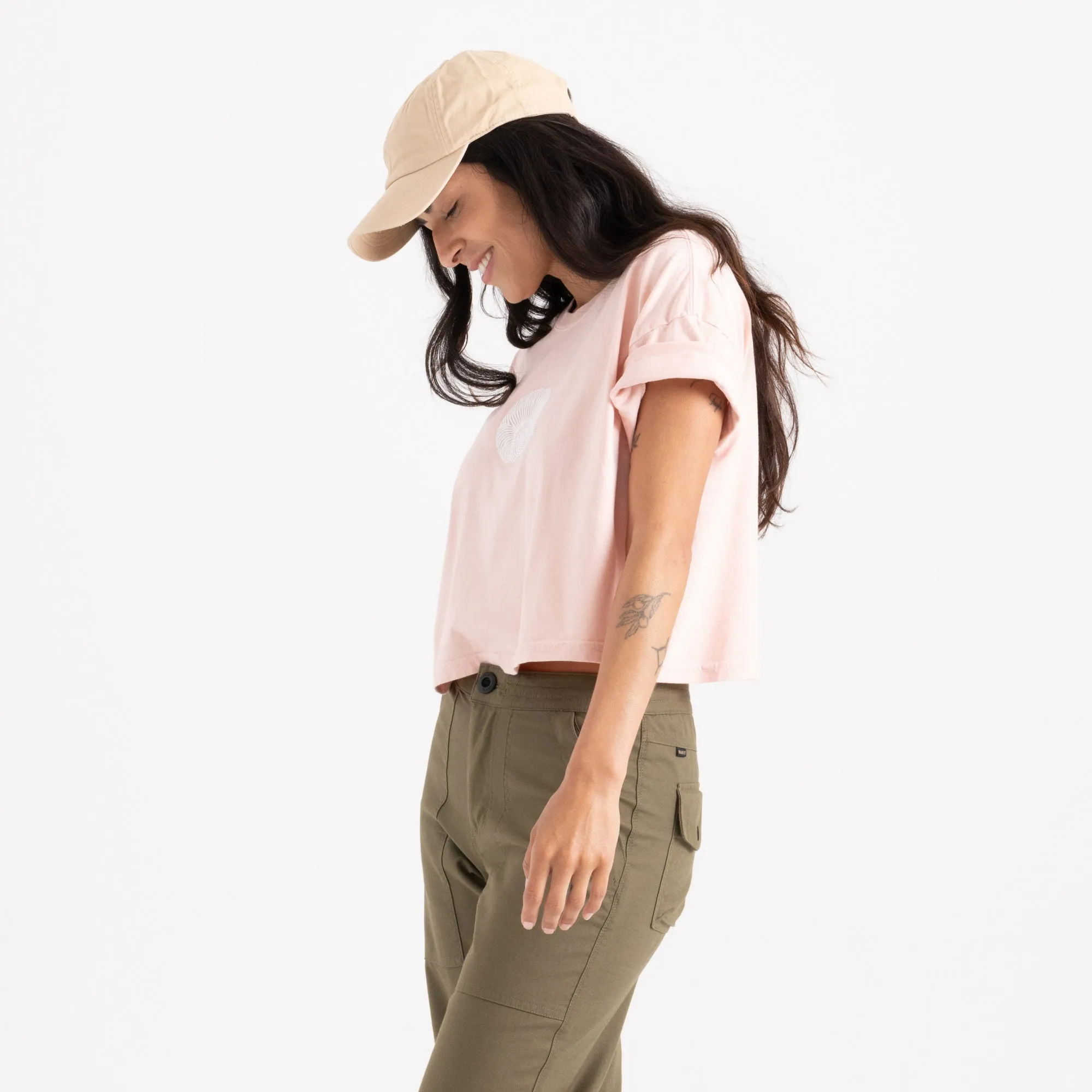 Striped Shell Cropped Boxy Premium Tee - Dusty Apricot sold by Roark product image thumbnail 2