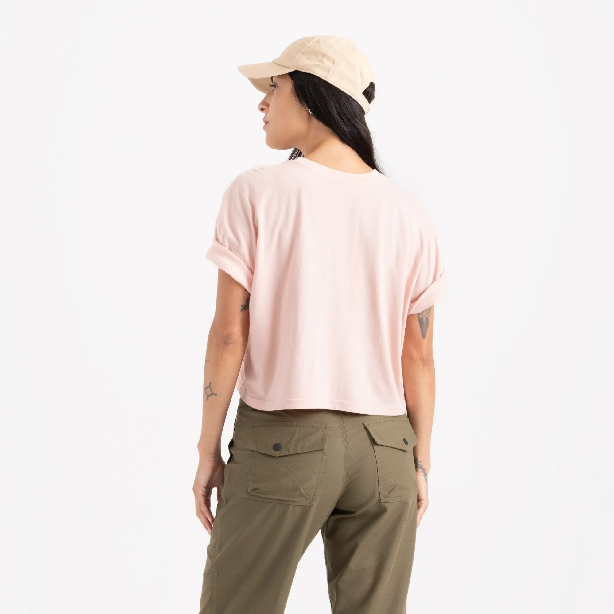 Striped Shell Cropped Boxy Premium Tee - Dusty Apricot sold by Roark product image thumbnail 3