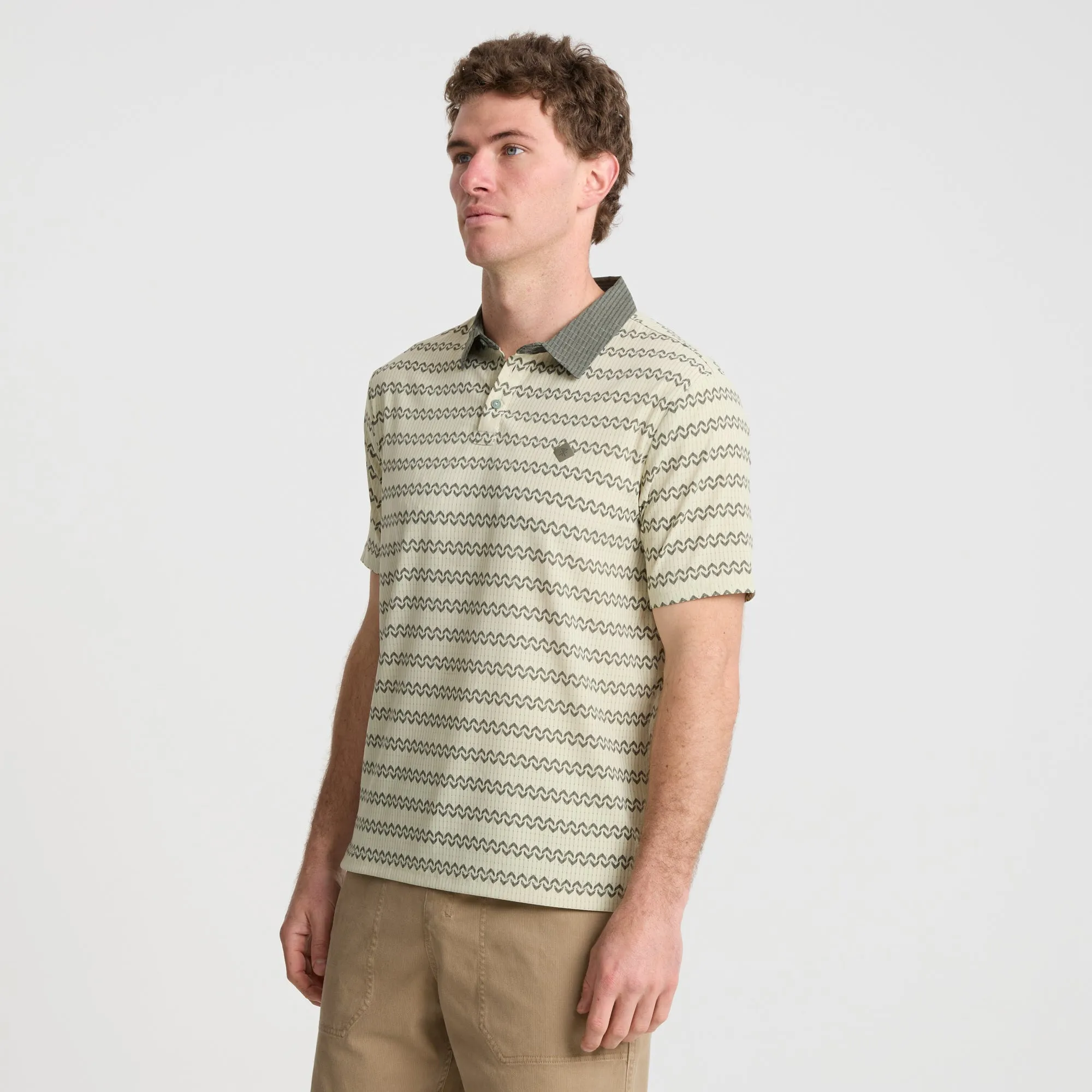 Bless Up Breathable Stretch Polo Shirt - Sand sold by Roark product image thumbnail 3