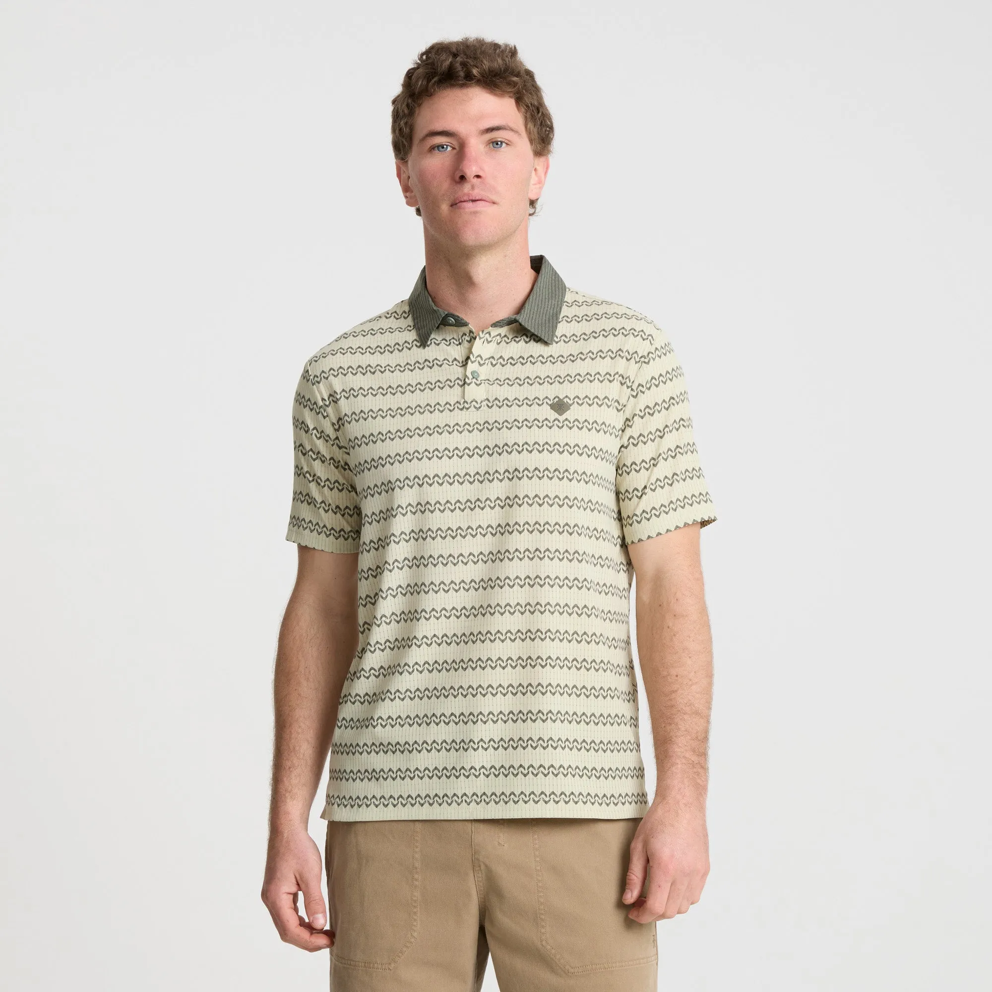 Bless Up Breathable Stretch Polo Shirt - Sand sold by Roark product image thumbnail 2