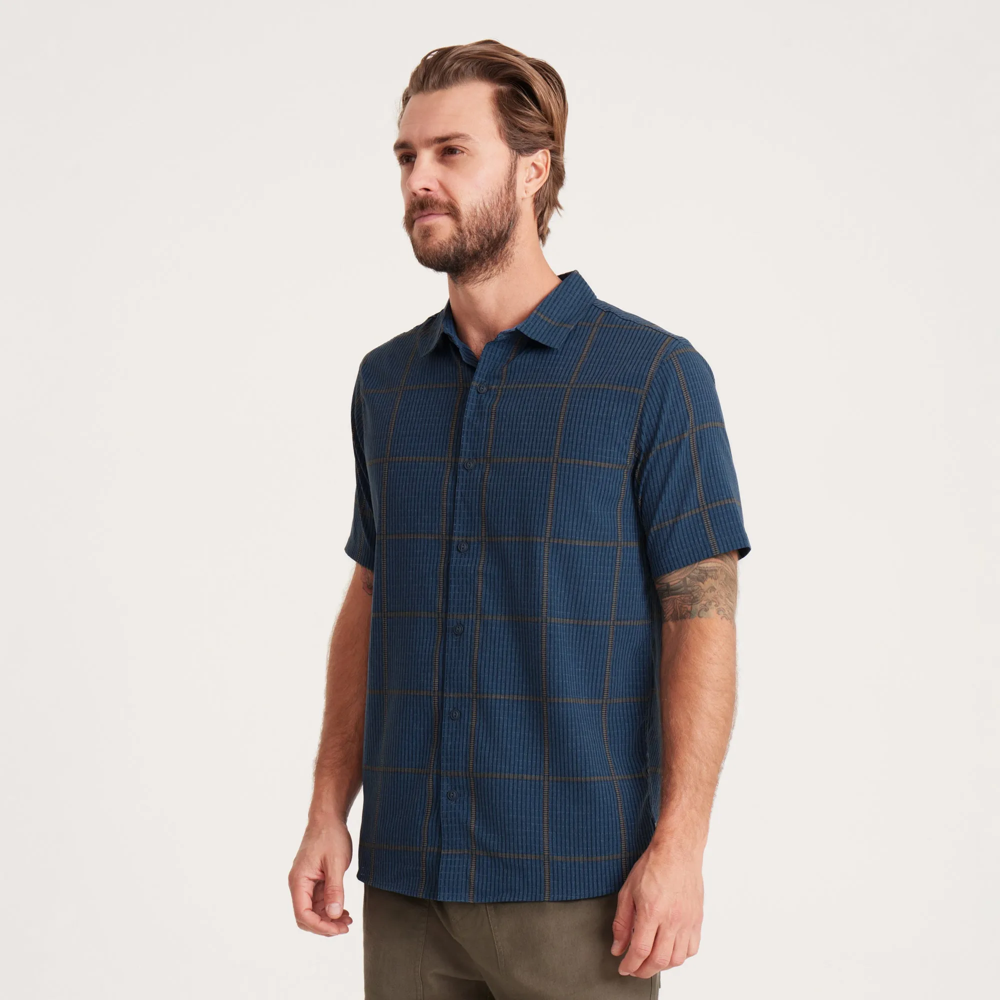 Bless Up Breathable Stretch Shirt - Navy Plaid sold by Roark product image thumbnail 5