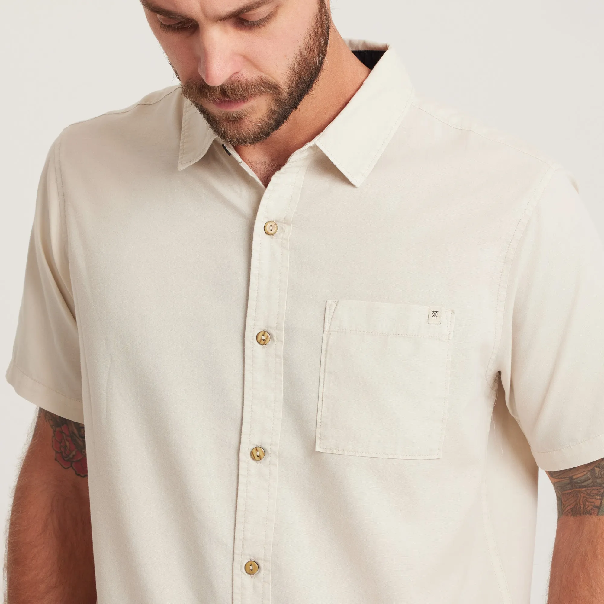 Made To Fade Short Sleeve Button Up Shirt - Washed Bone sold by Roark product image thumbnail 4