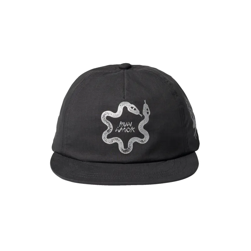 Run Active 5 Panel Snapback Hat - Black sold by Roark