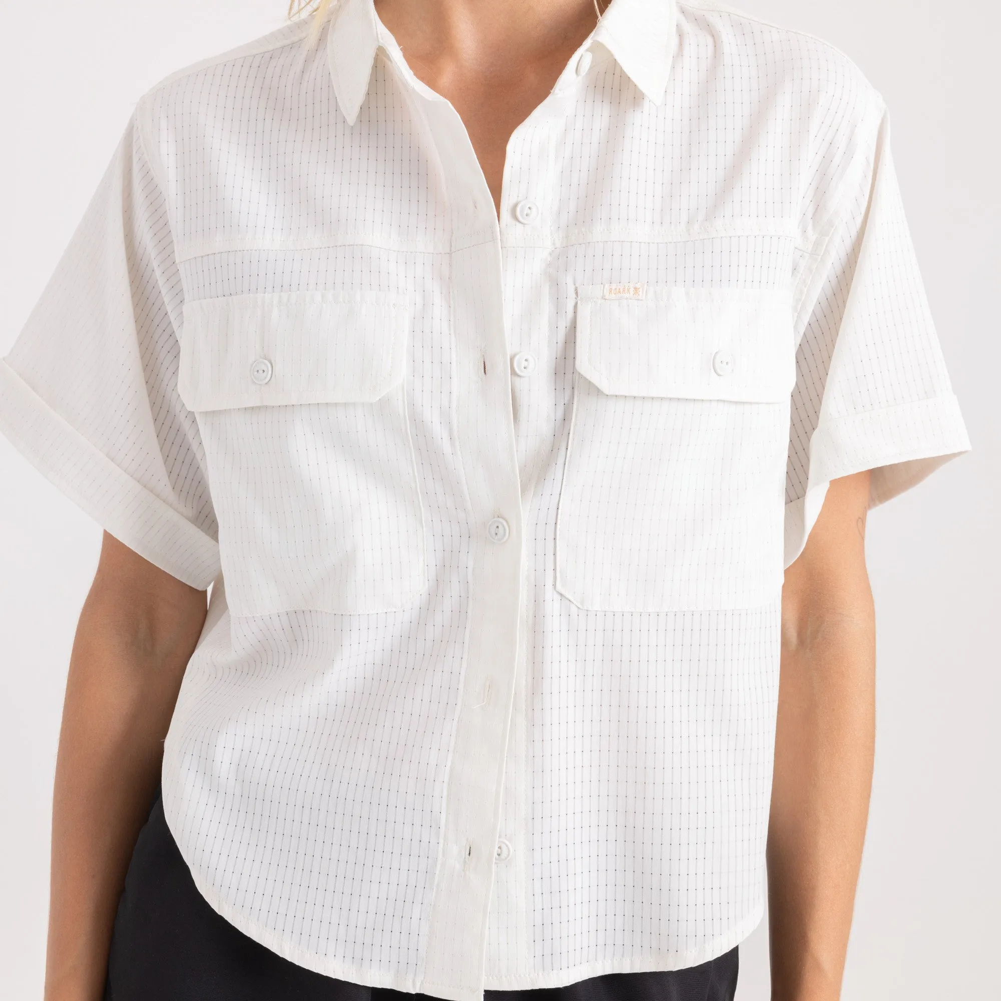 Bless Up Cropped Button Up Shirt - Mist sold by Roark product image thumbnail 5