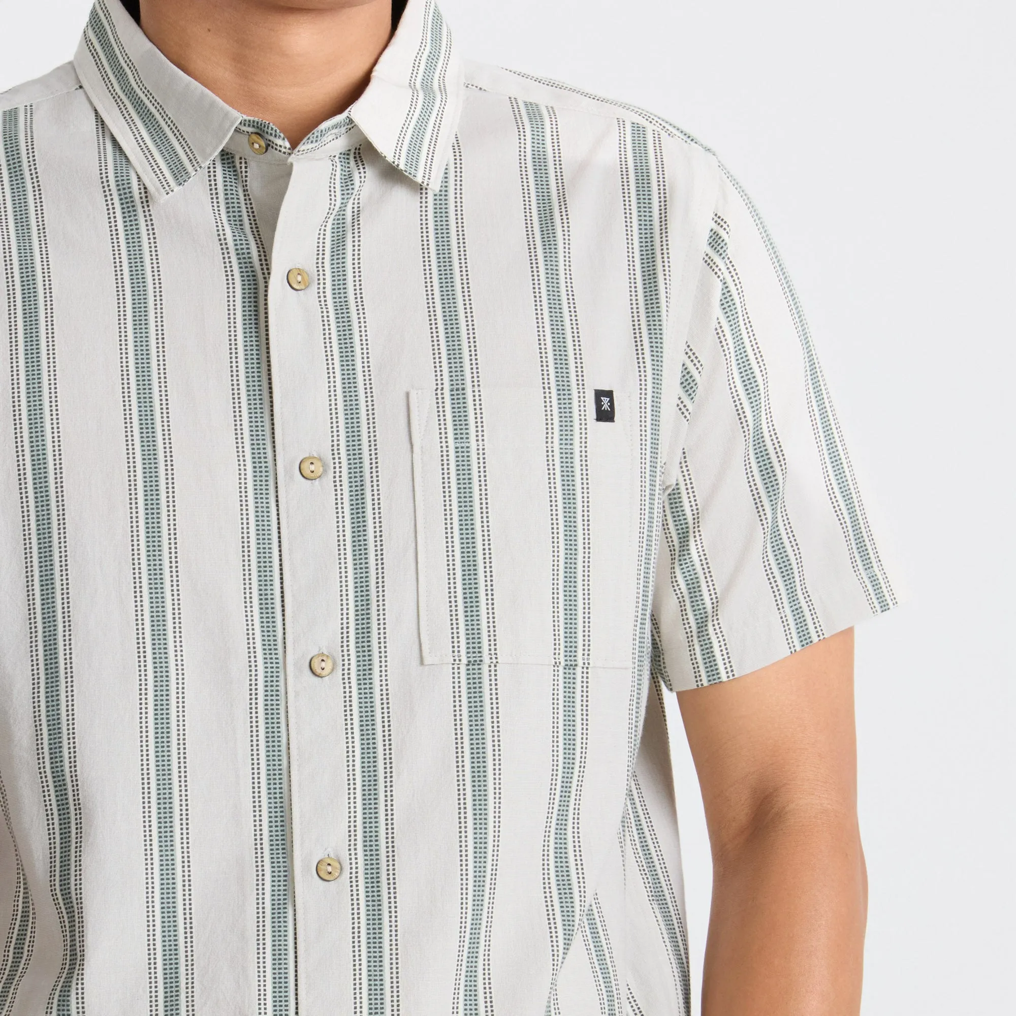 Journey Short Sleeve Button Up Shirt - Dusty Green sold by Roark product image thumbnail 4