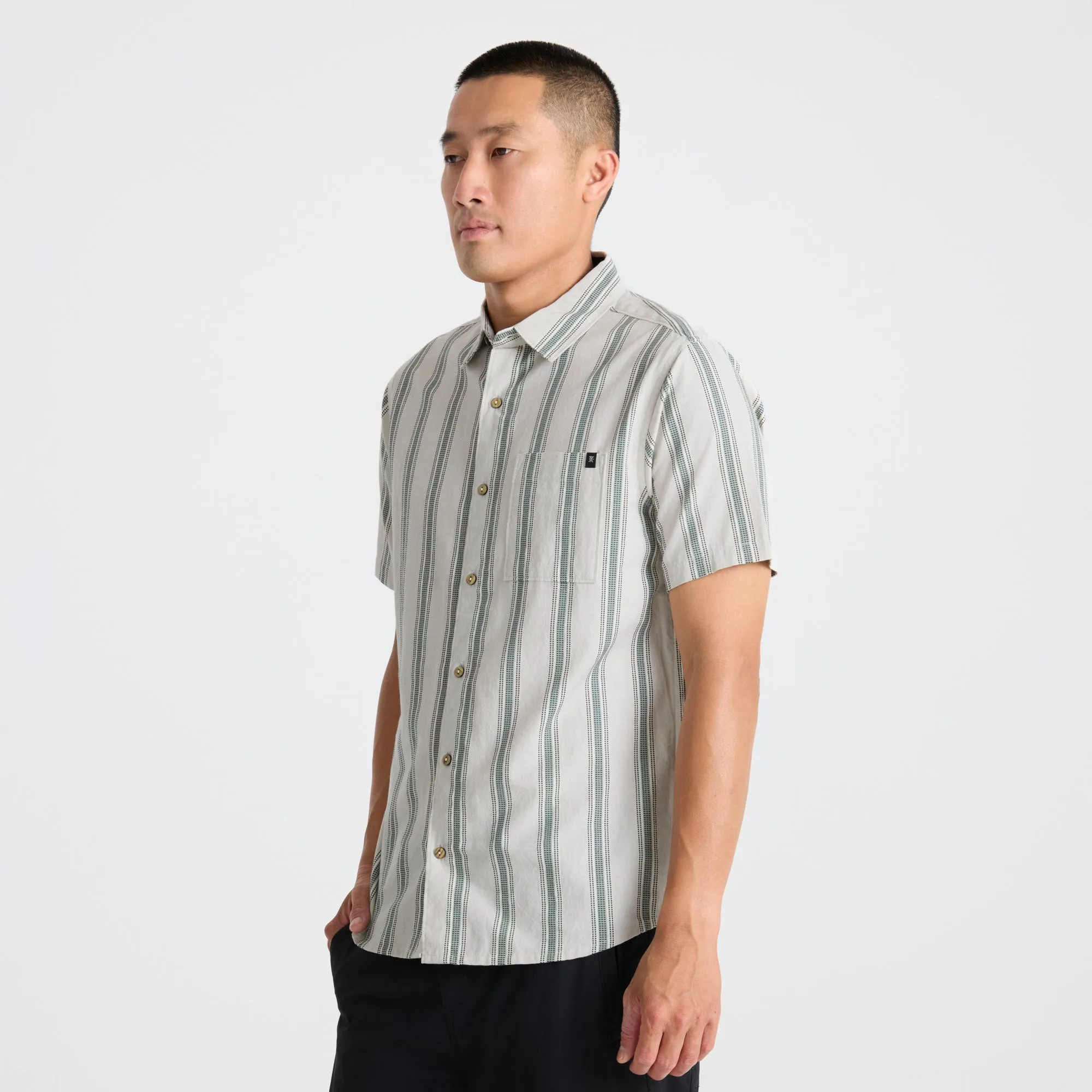 Journey Short Sleeve Button Up Shirt - Dusty Green sold by Roark product image thumbnail 3