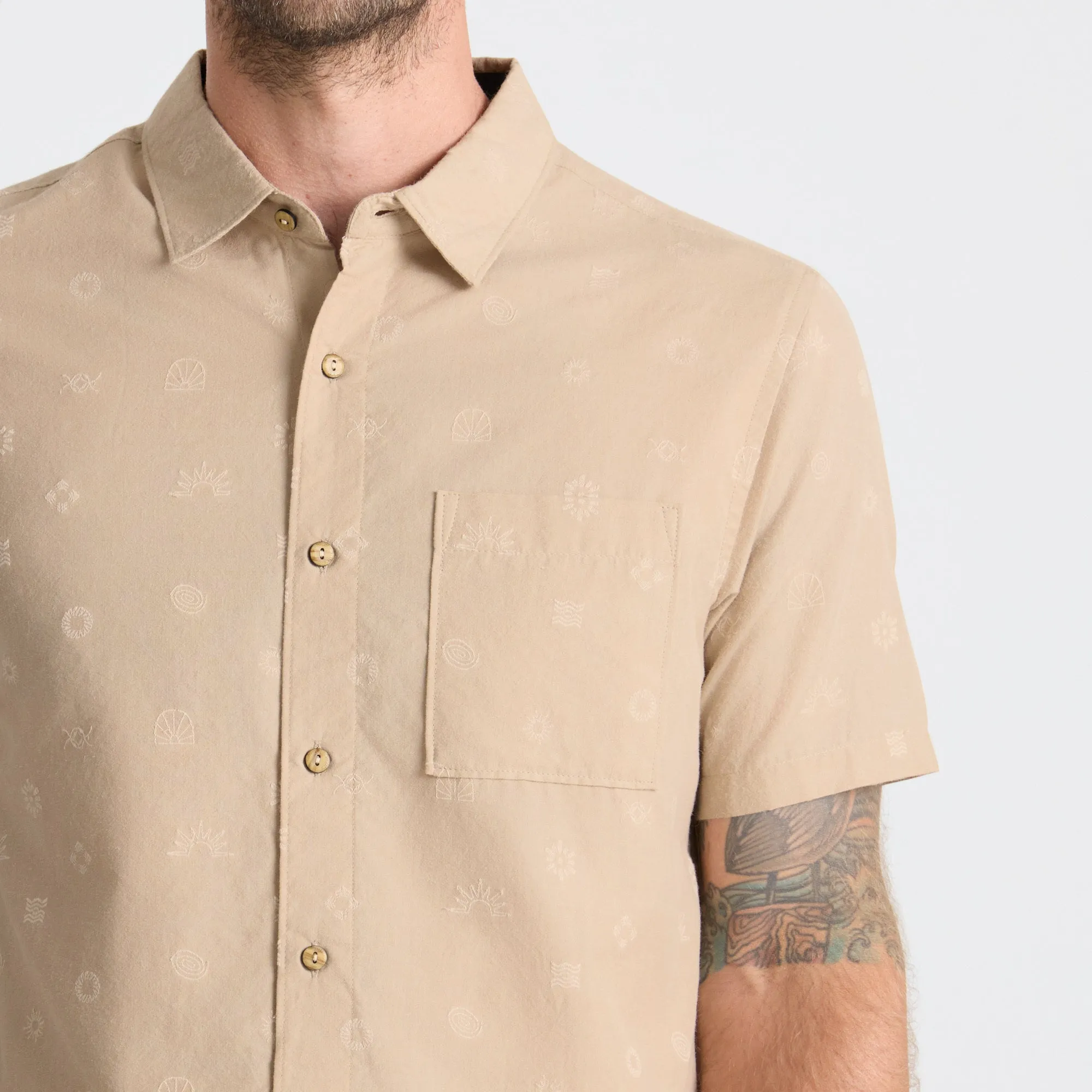 Journey Short Sleeve Button Up Shirt - Fossil sold by Roark product image thumbnail 5