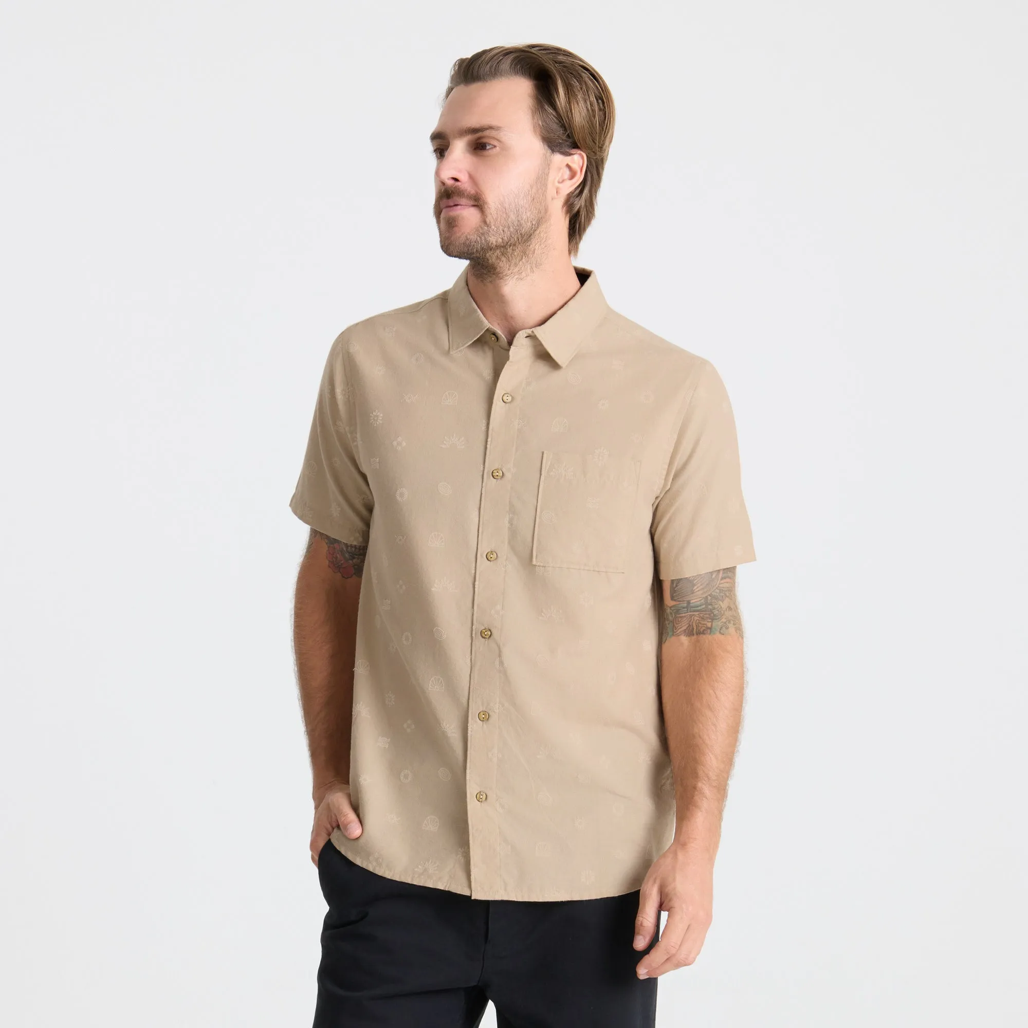 Journey Short Sleeve Button Up Shirt - Fossil sold by Roark product image thumbnail 2