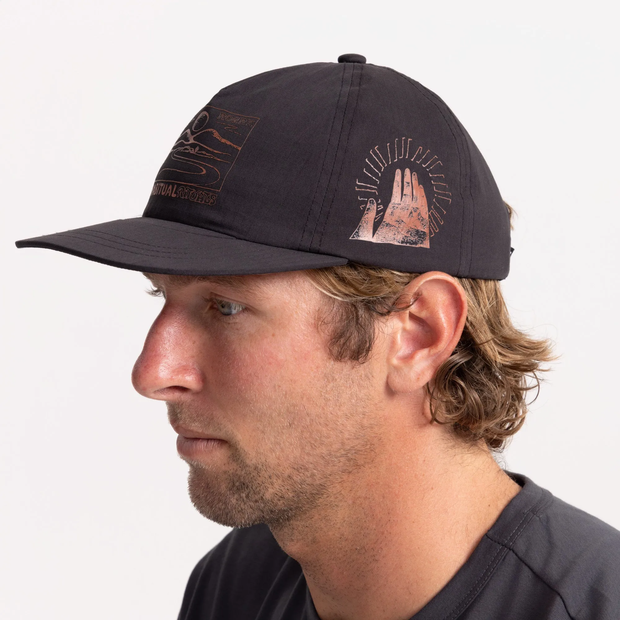 Mathis 5 Panel Snapback Hat - Black sold by Roark product image thumbnail 4
