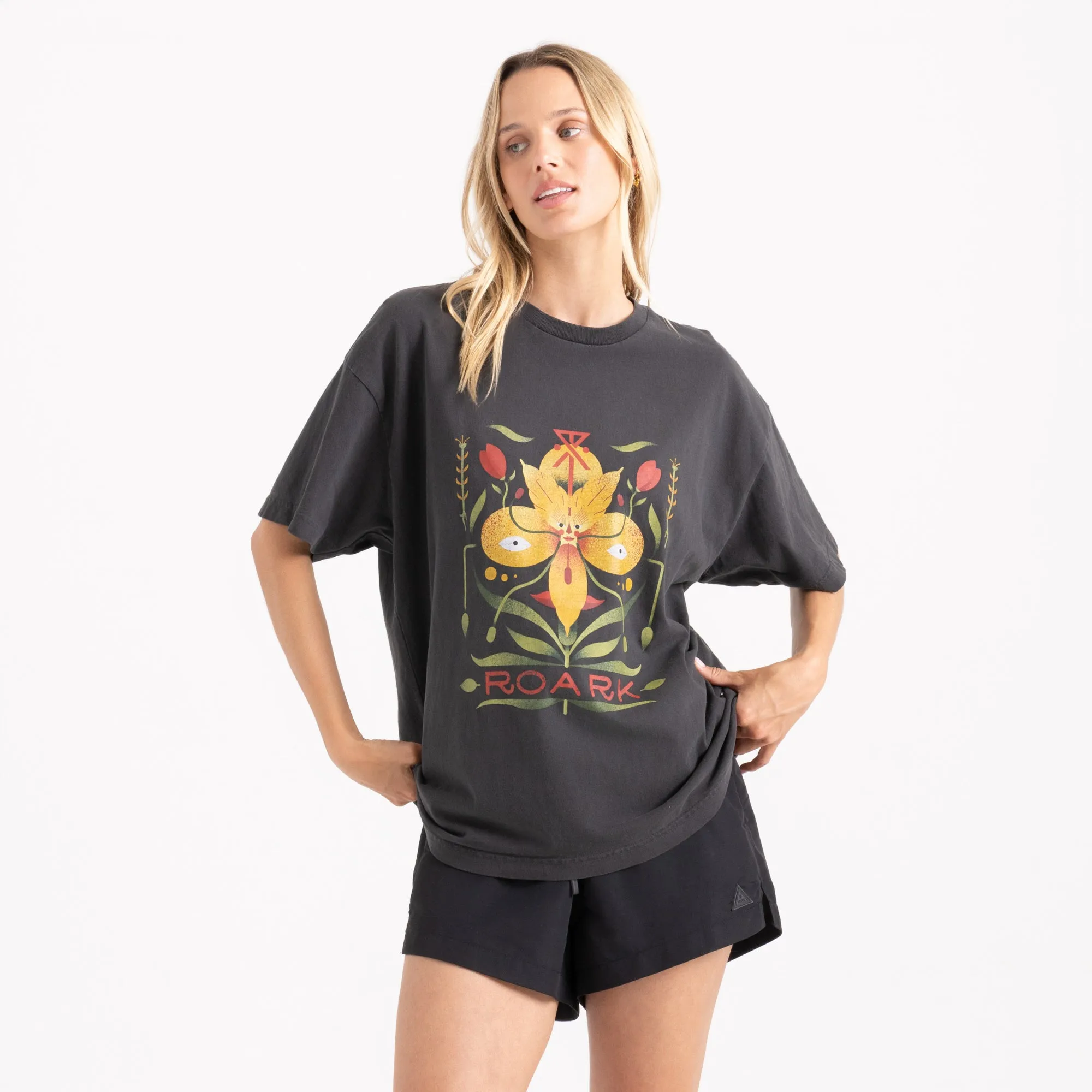 Tomas Wildflower Oversized Premium Tee - Black sold by Roark