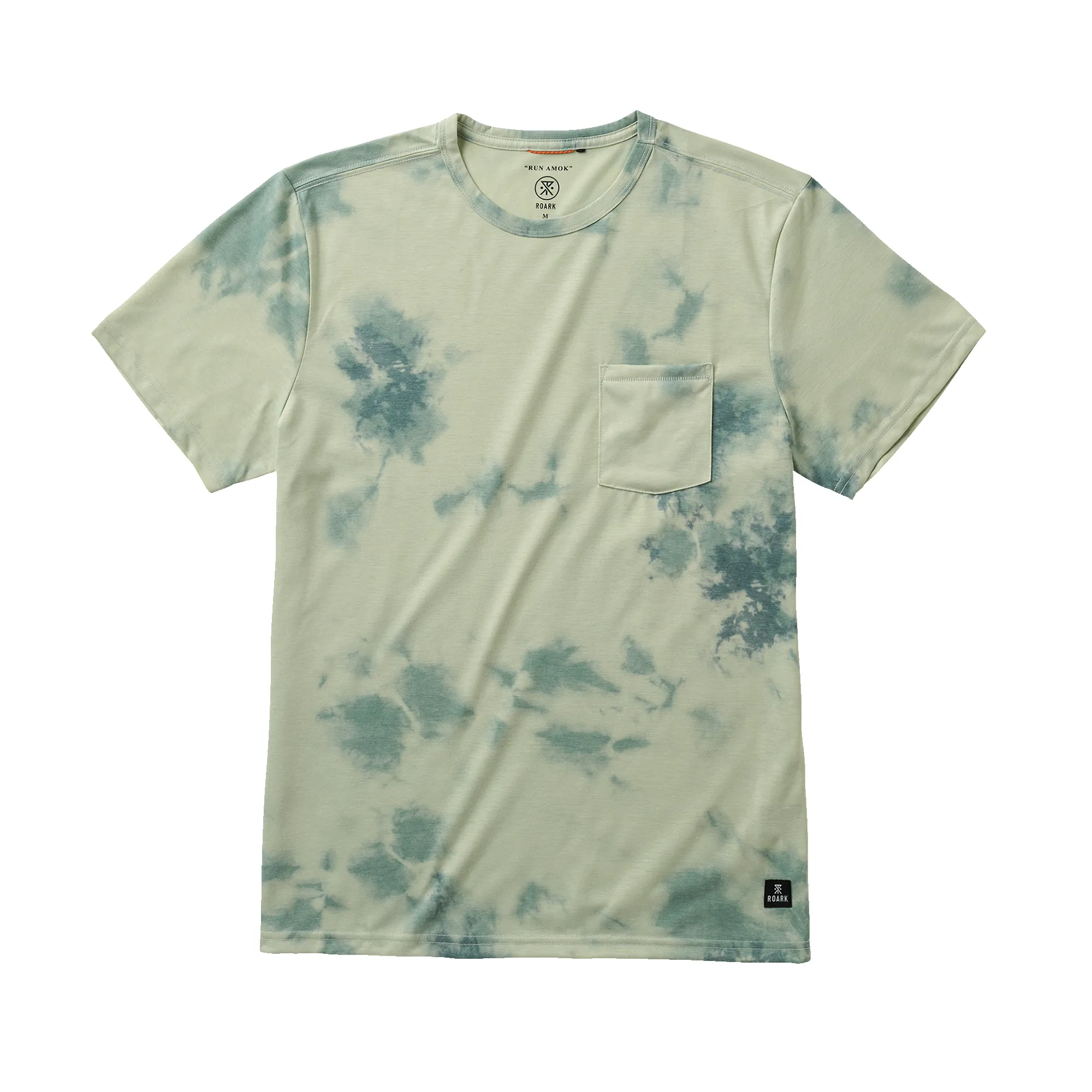 Mathis Active Tie Dye Pocket Short Sleeve Tee - Seafoam Tie Dye sold by Roark