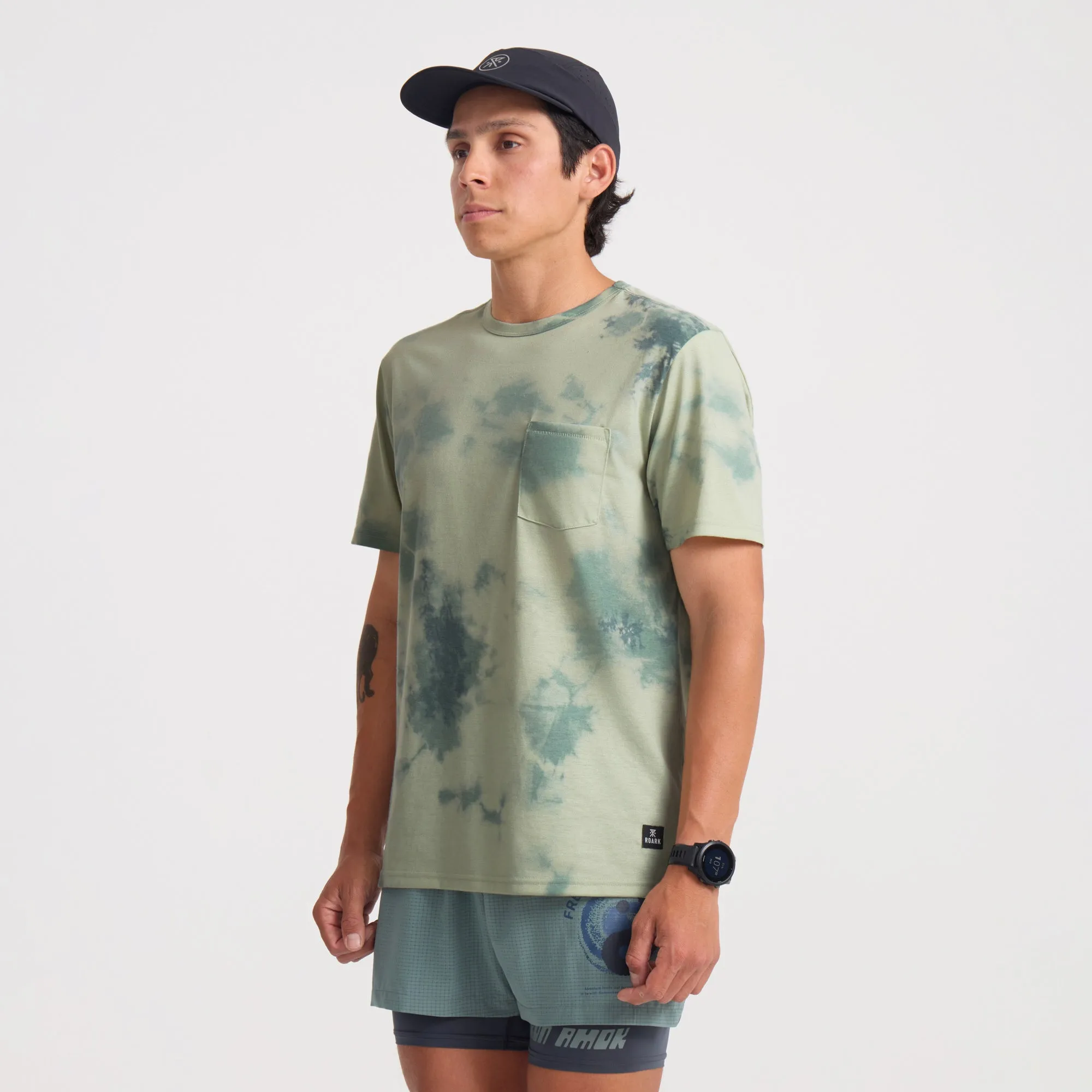 Mathis Active Tie Dye Pocket Short Sleeve Tee - Seafoam Tie Dye sold by Roark product image thumbnail 3