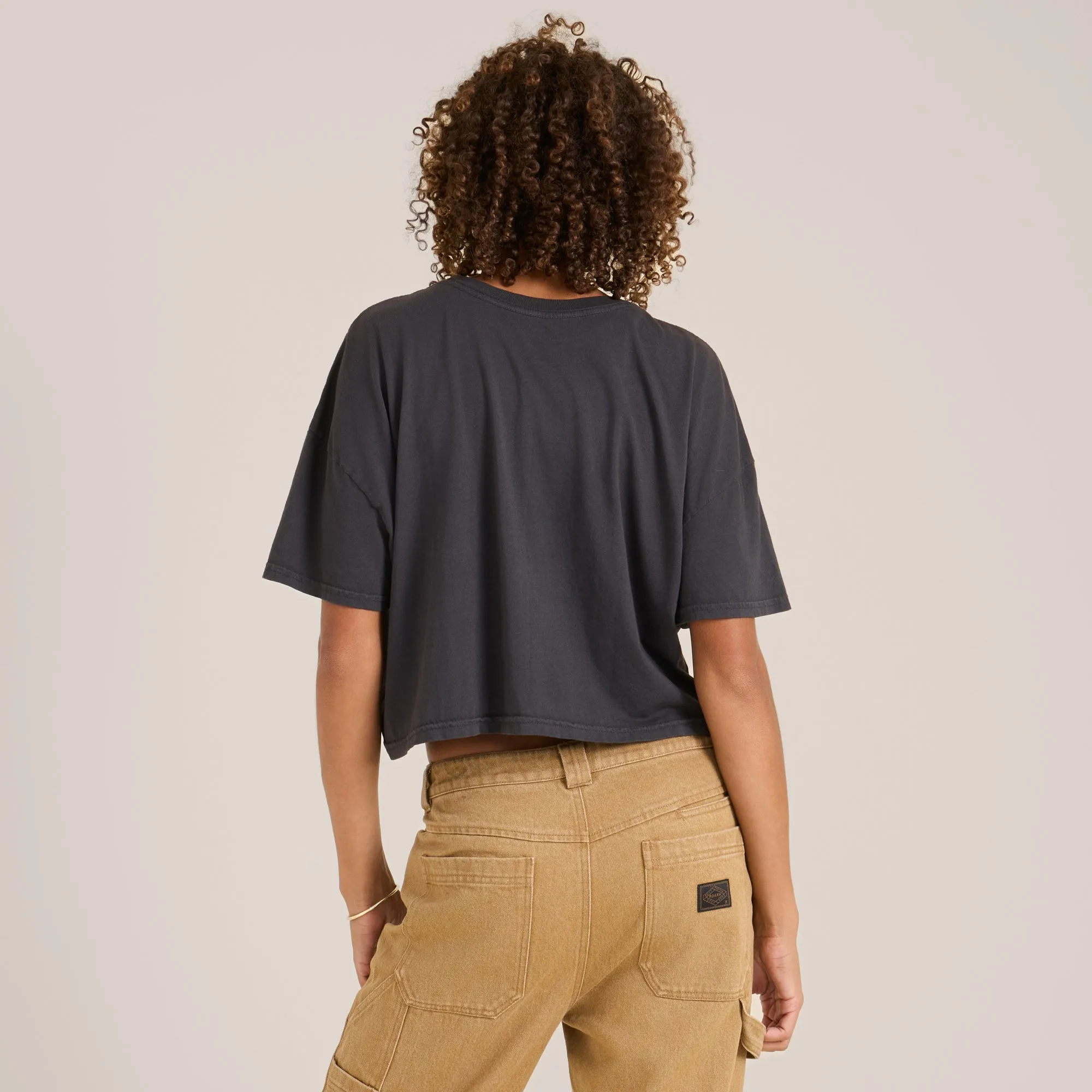 Moto Skele Boxy Crop Premium Tee - Faded Black sold by Roark product image thumbnail 3