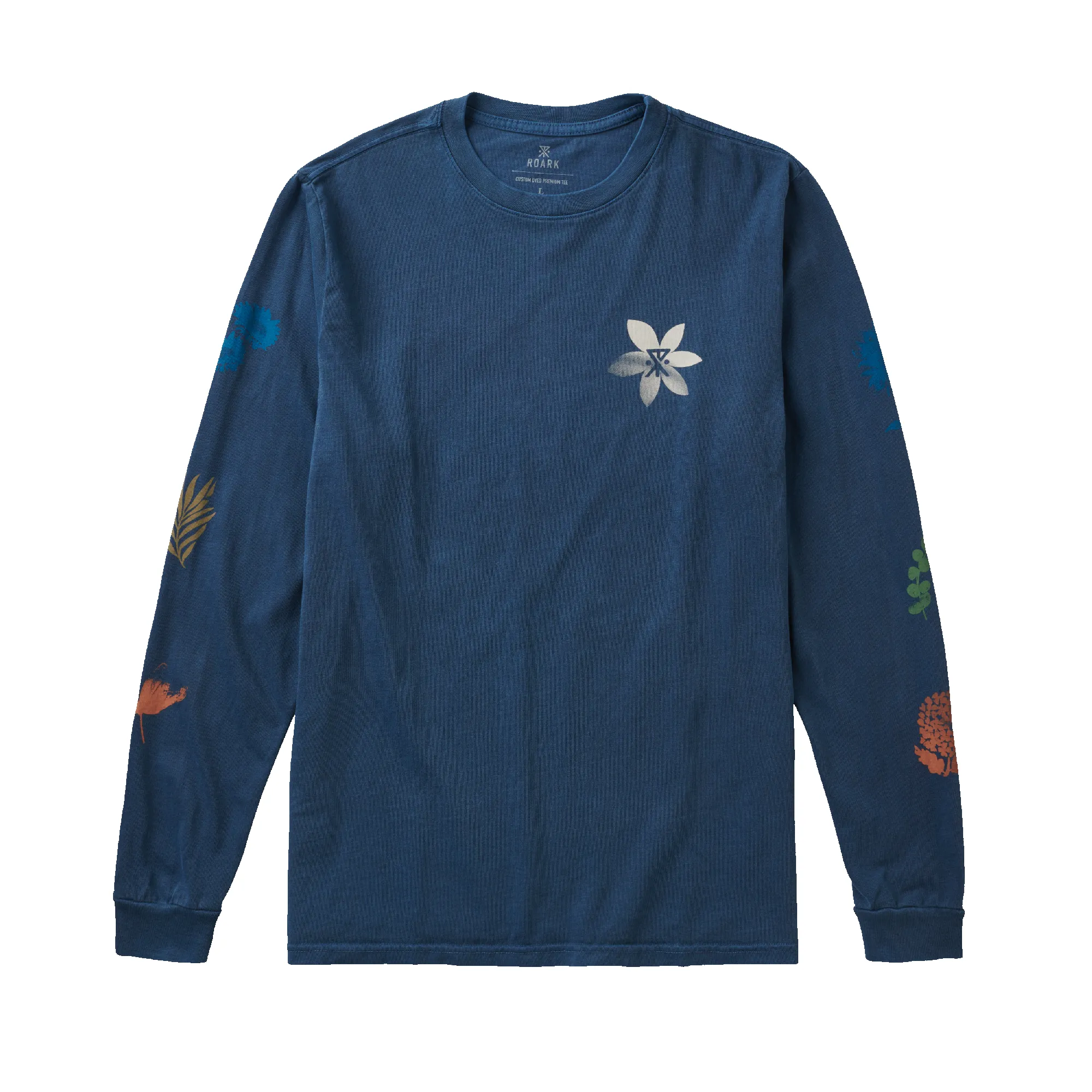 Xerox Floral Long Sleeve Tee - Blue Grey Hama Wash sold by Roark